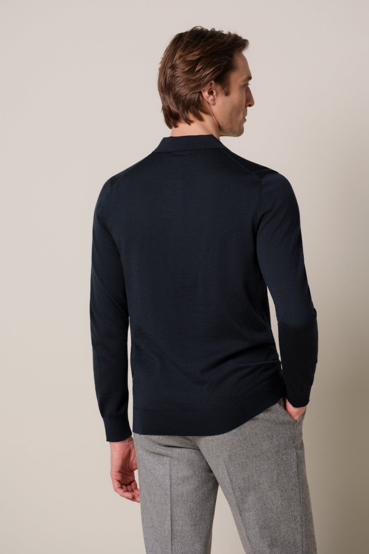 Navy merino polo