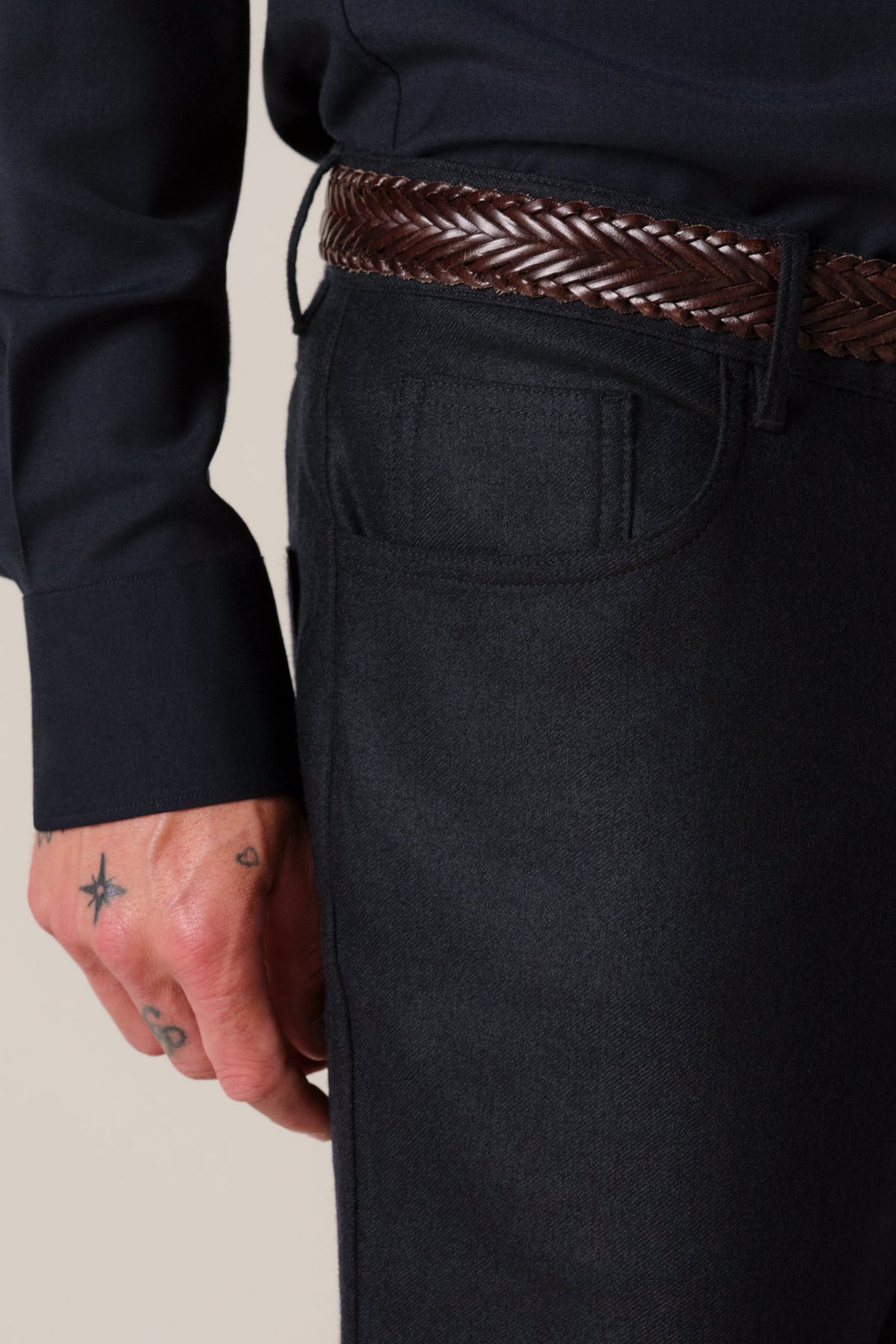 Navy flannel 5 pocket