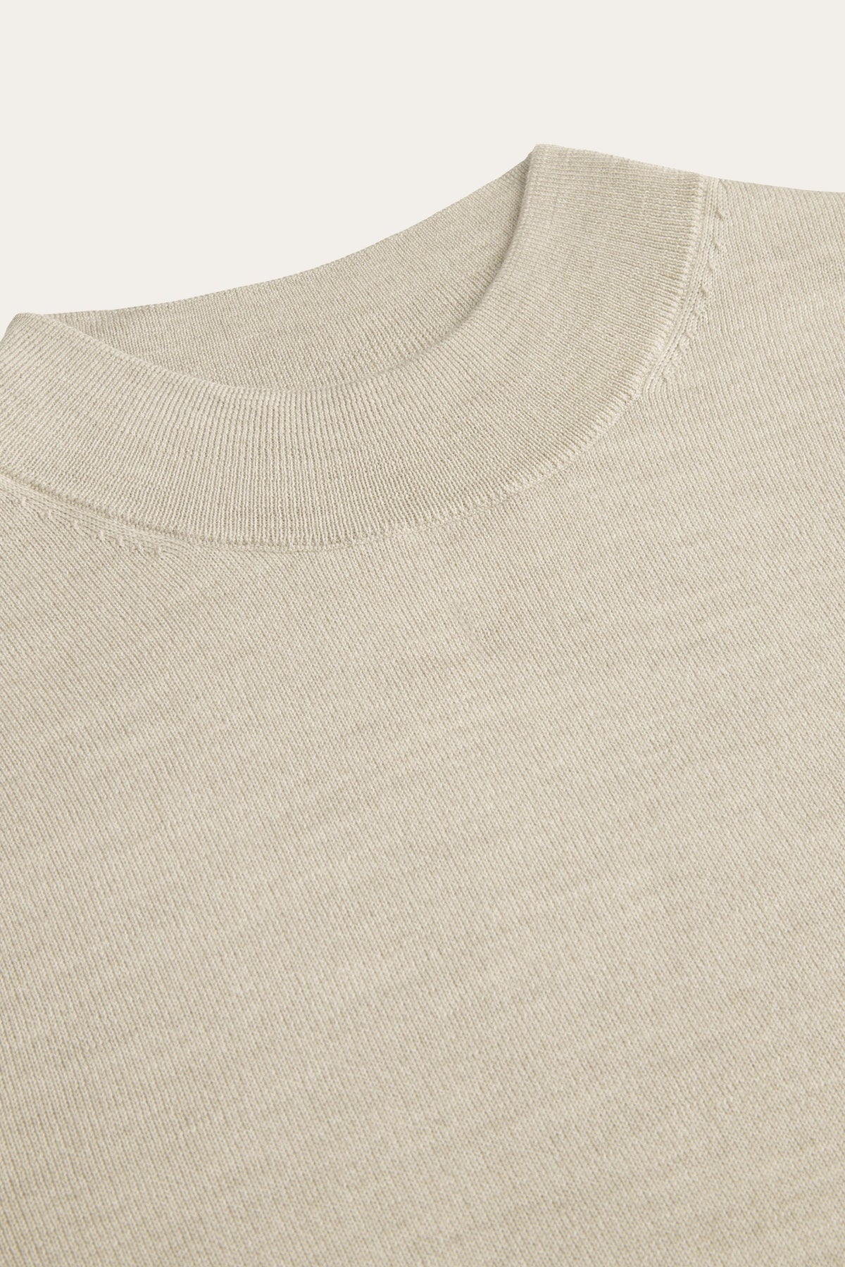 Beige merino mockneck