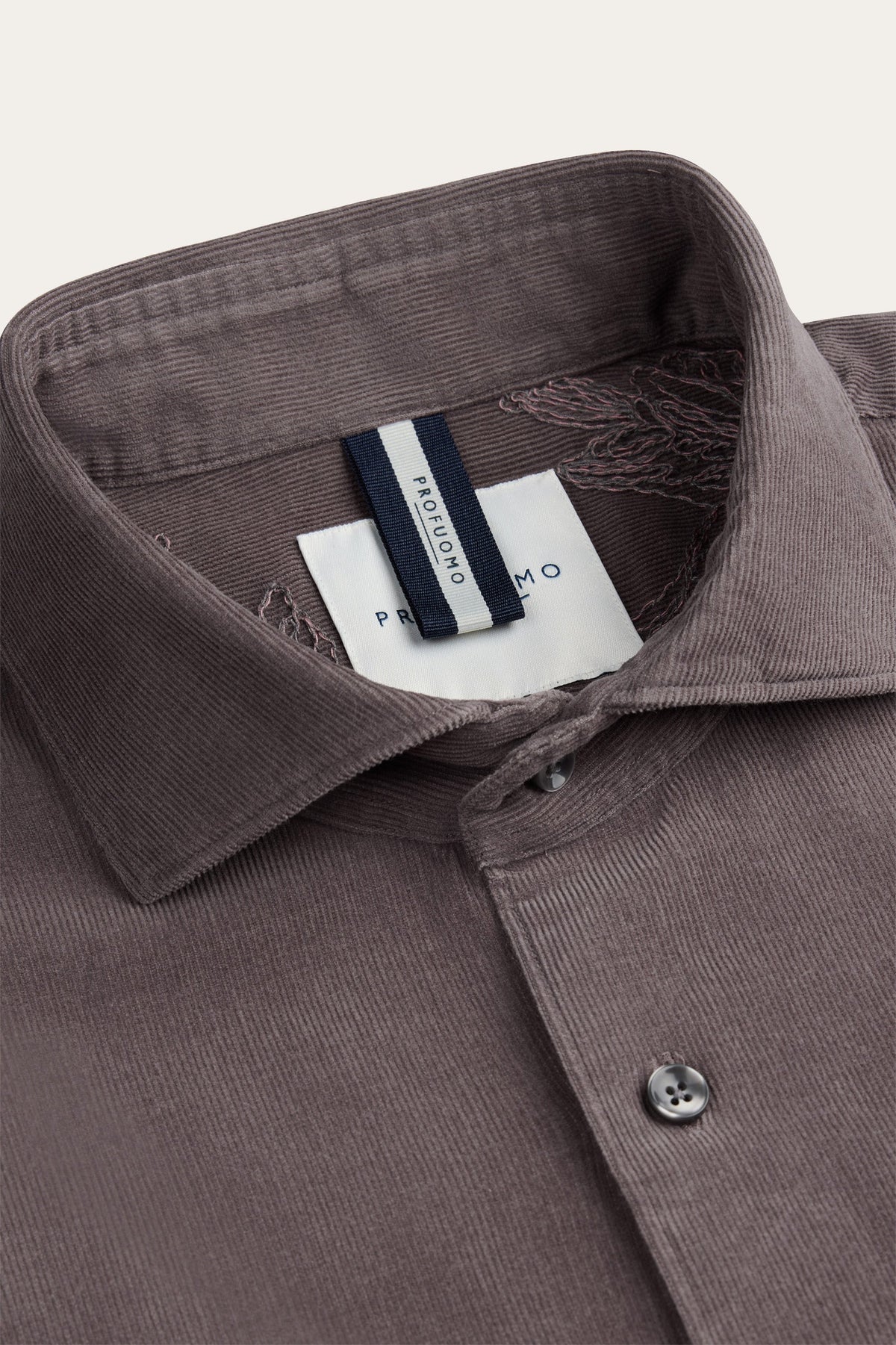 Aubergine corduroy overhemd