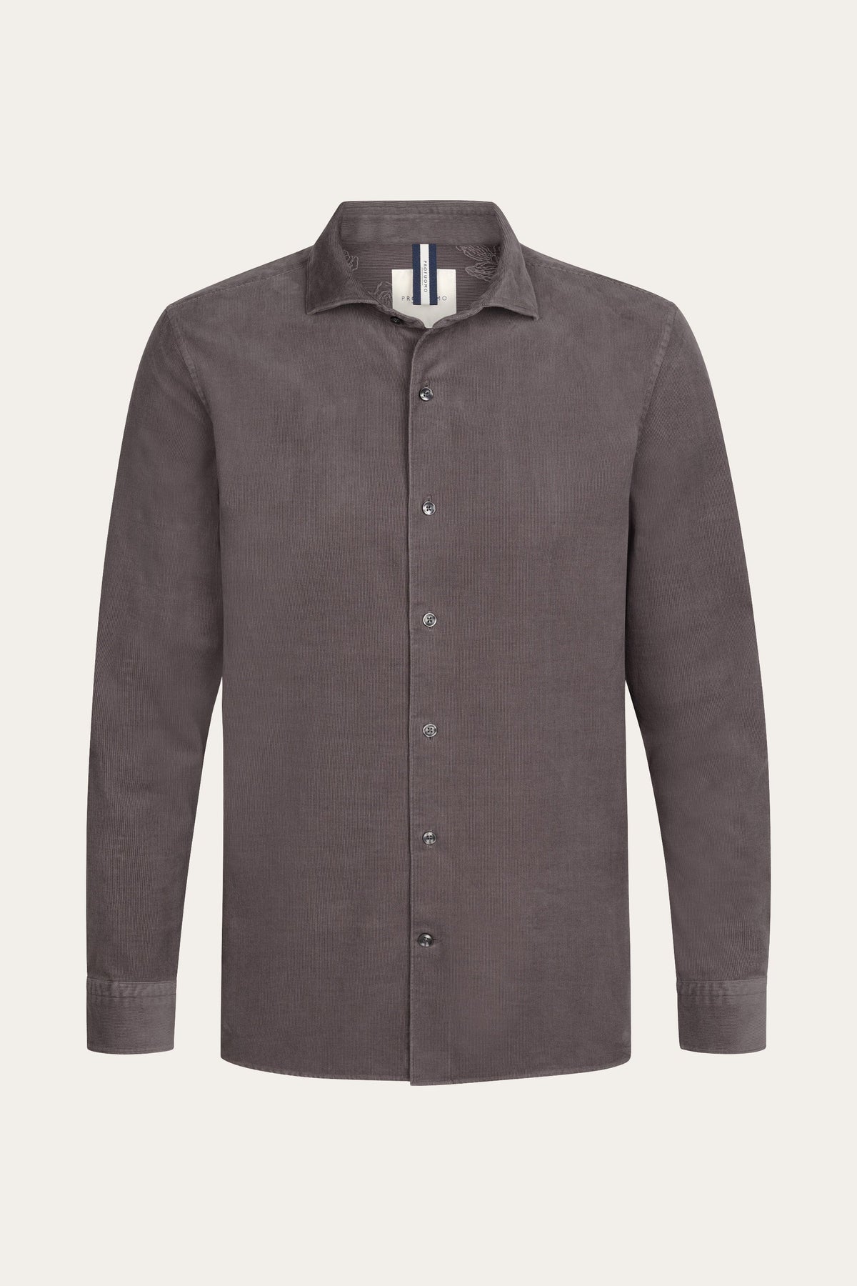 Aubergine corduroy overhemd