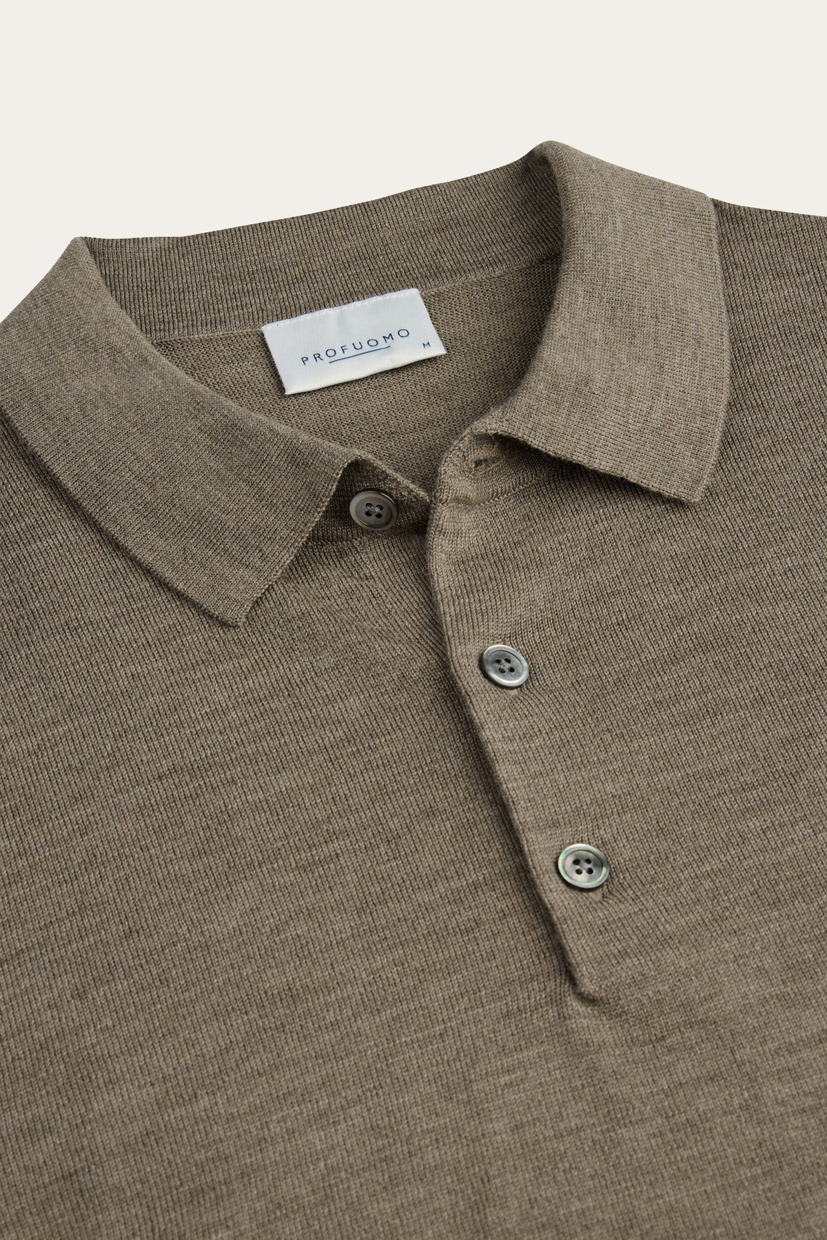 Bruine merino polo