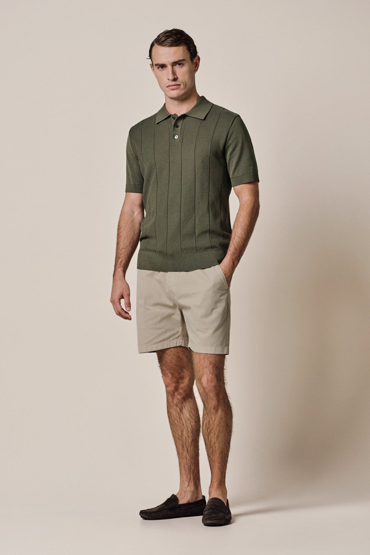 Groene Aero Ease gestreepte polo