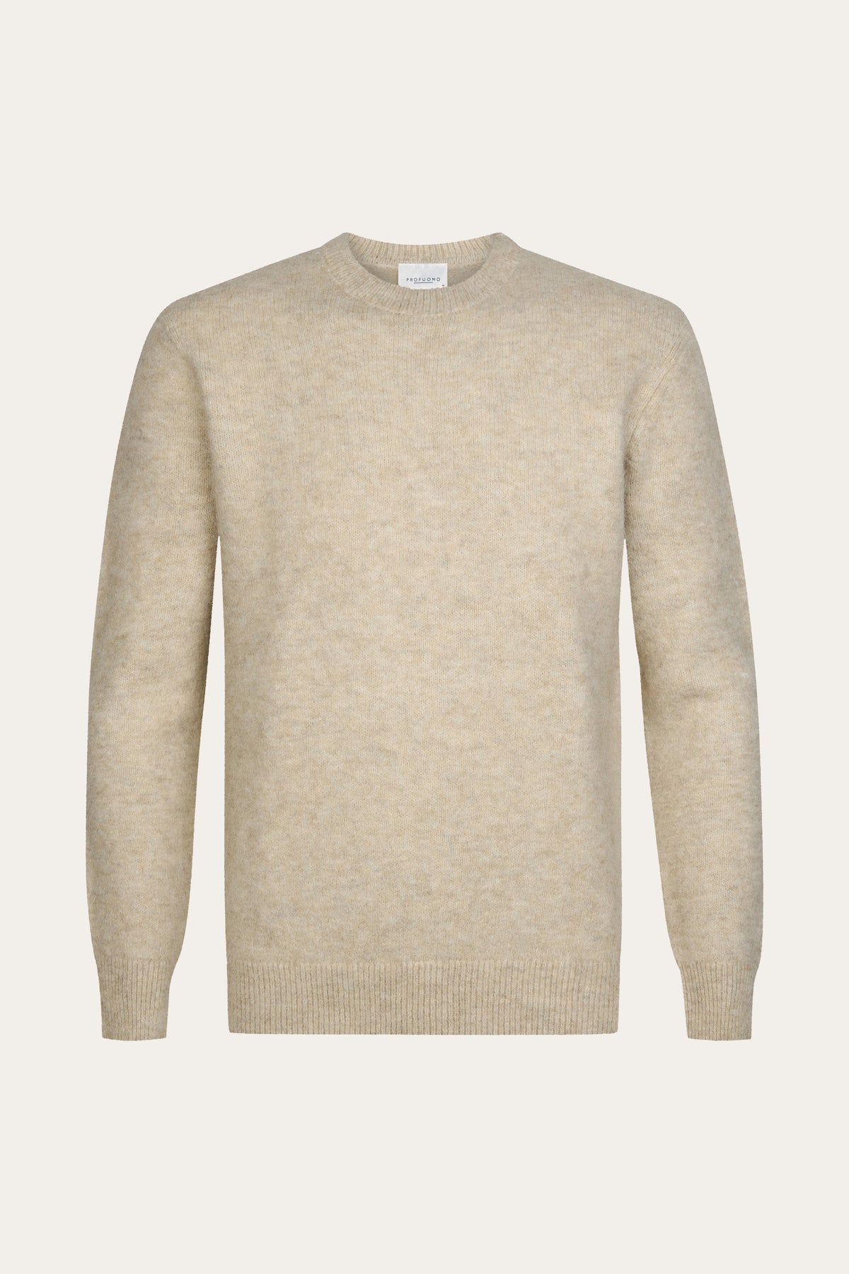 Beige wollen alpaca crewneck