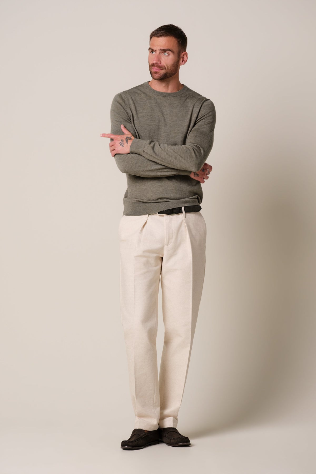 Bruine merino crewneck