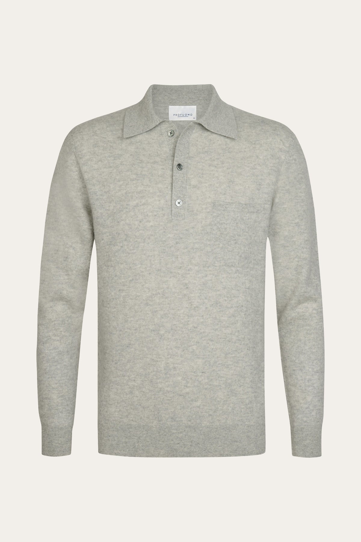 Grijze cashmere polo