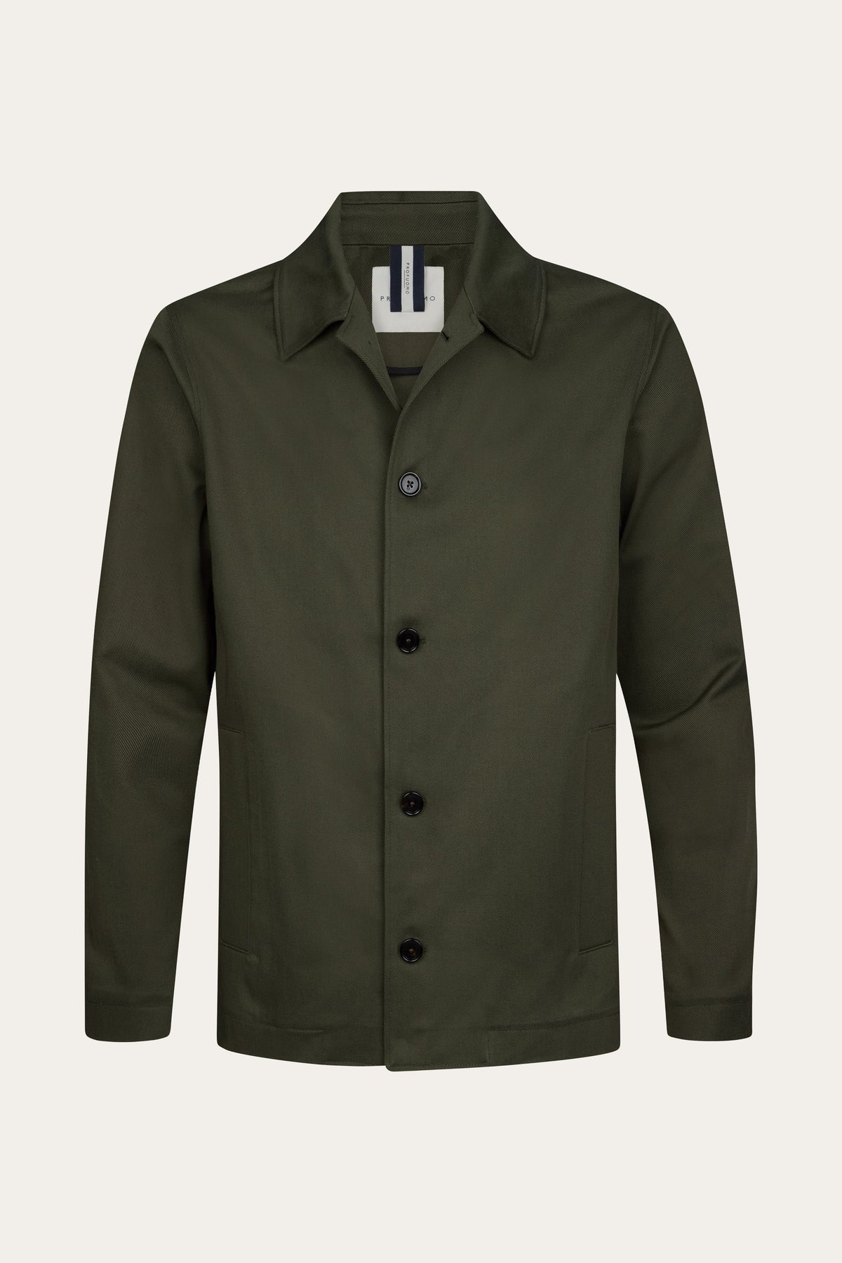 Donkergroen katoenen twill overshirt