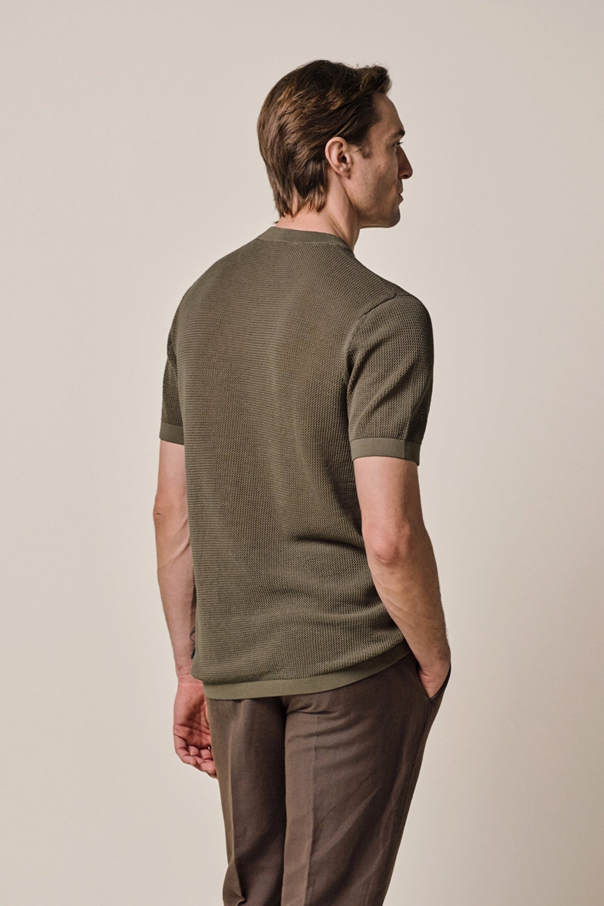 Lichtbruin structured Aero Ease T-shirt
