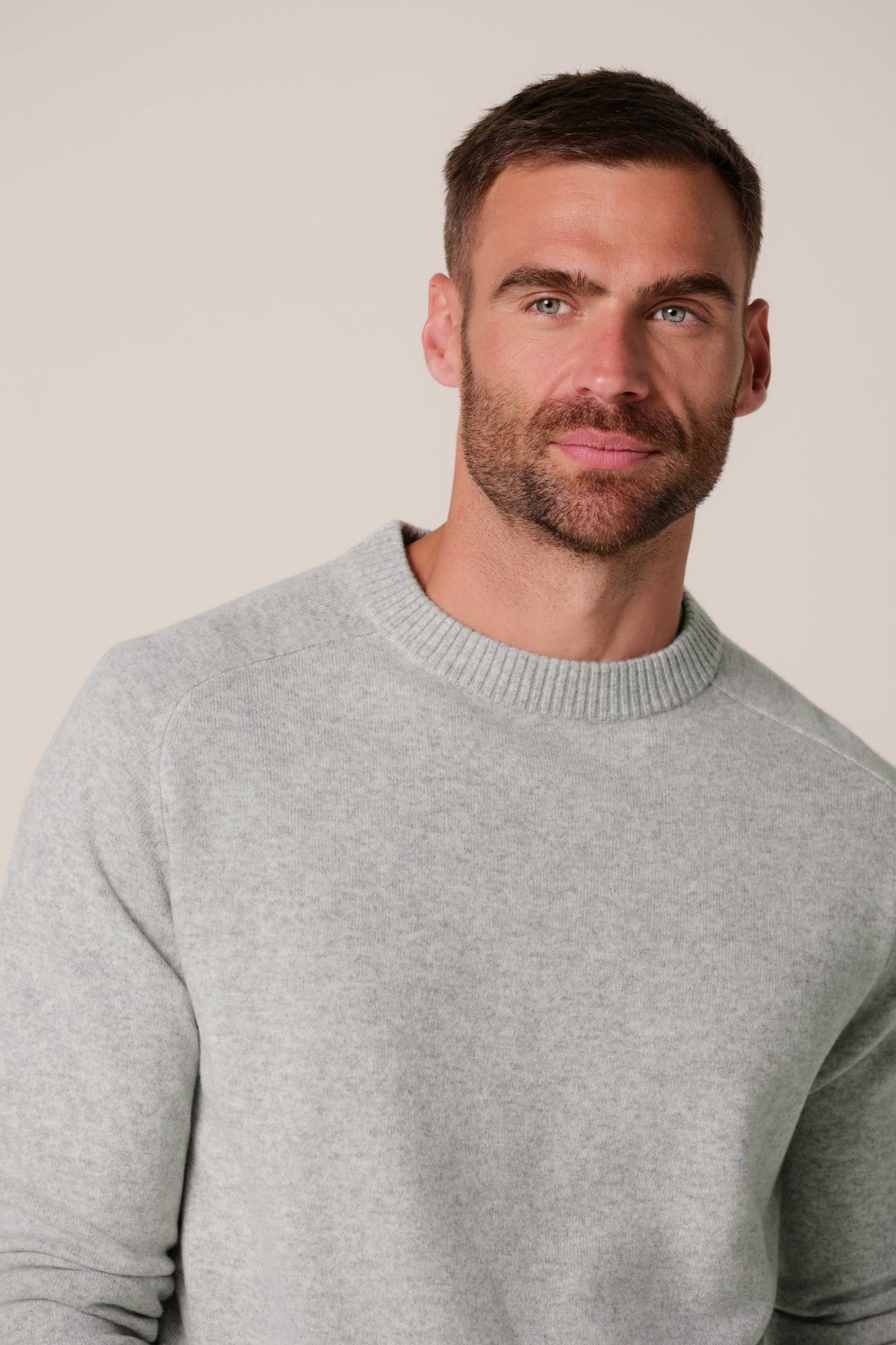 Grijze soft wollen crewneck