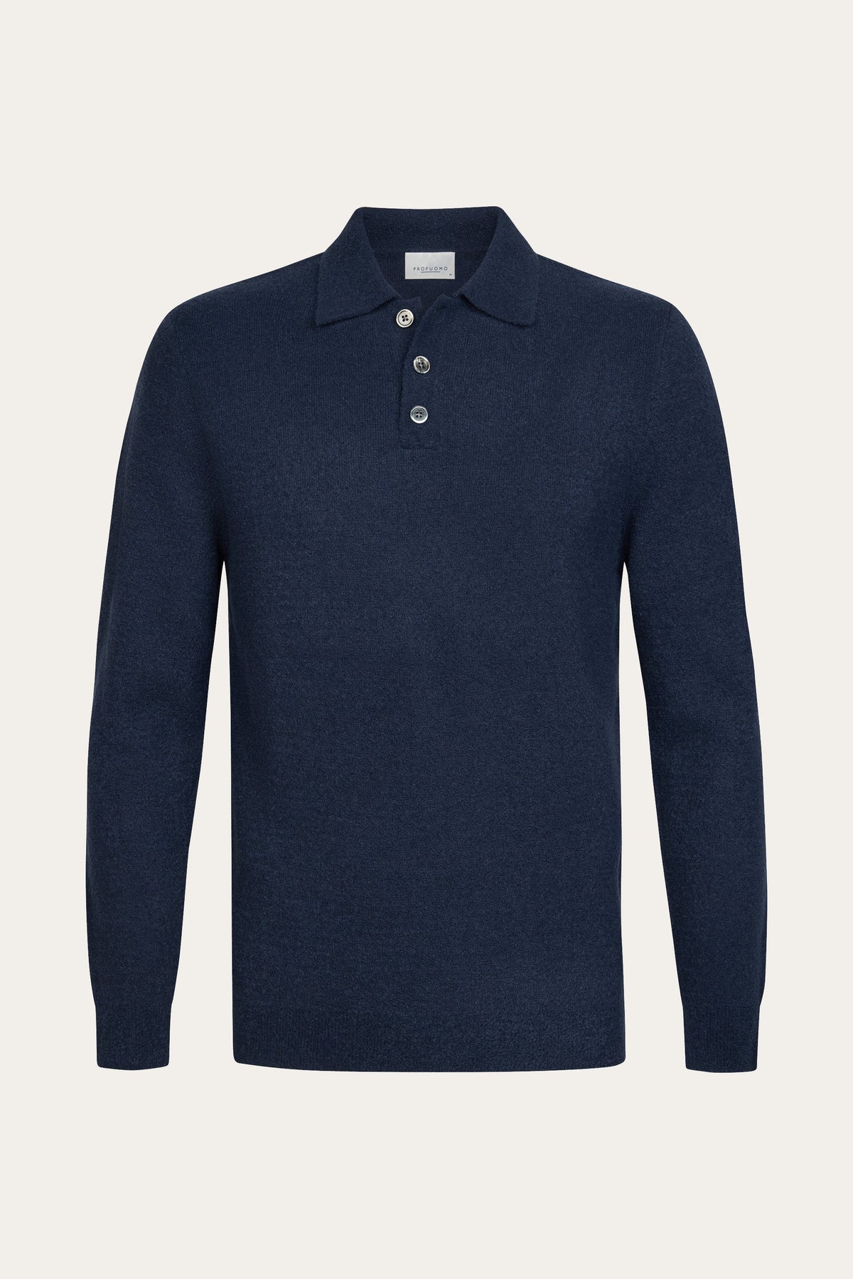 Blauwe boiled wollen polo