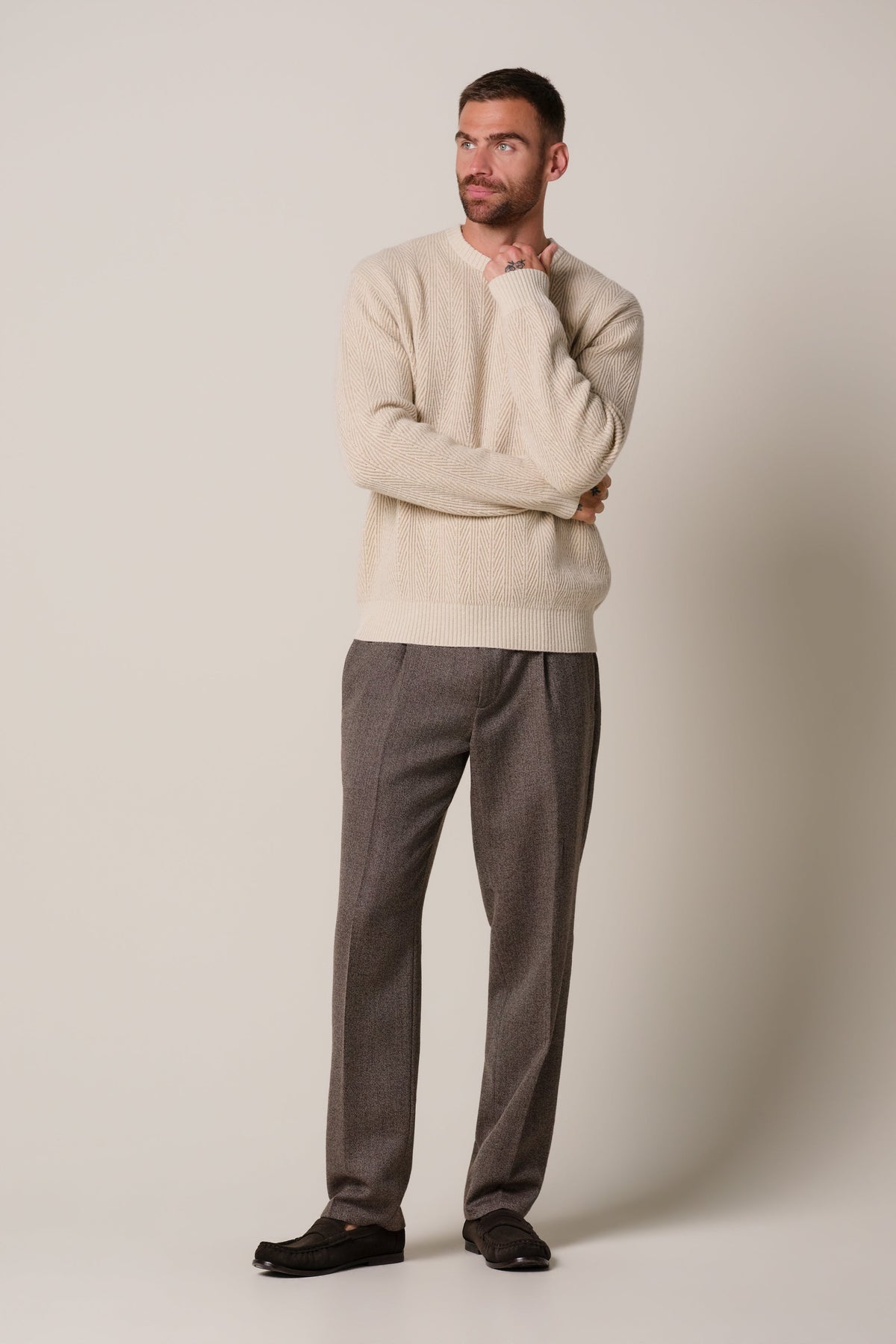 Zand heavy wollen crewneck