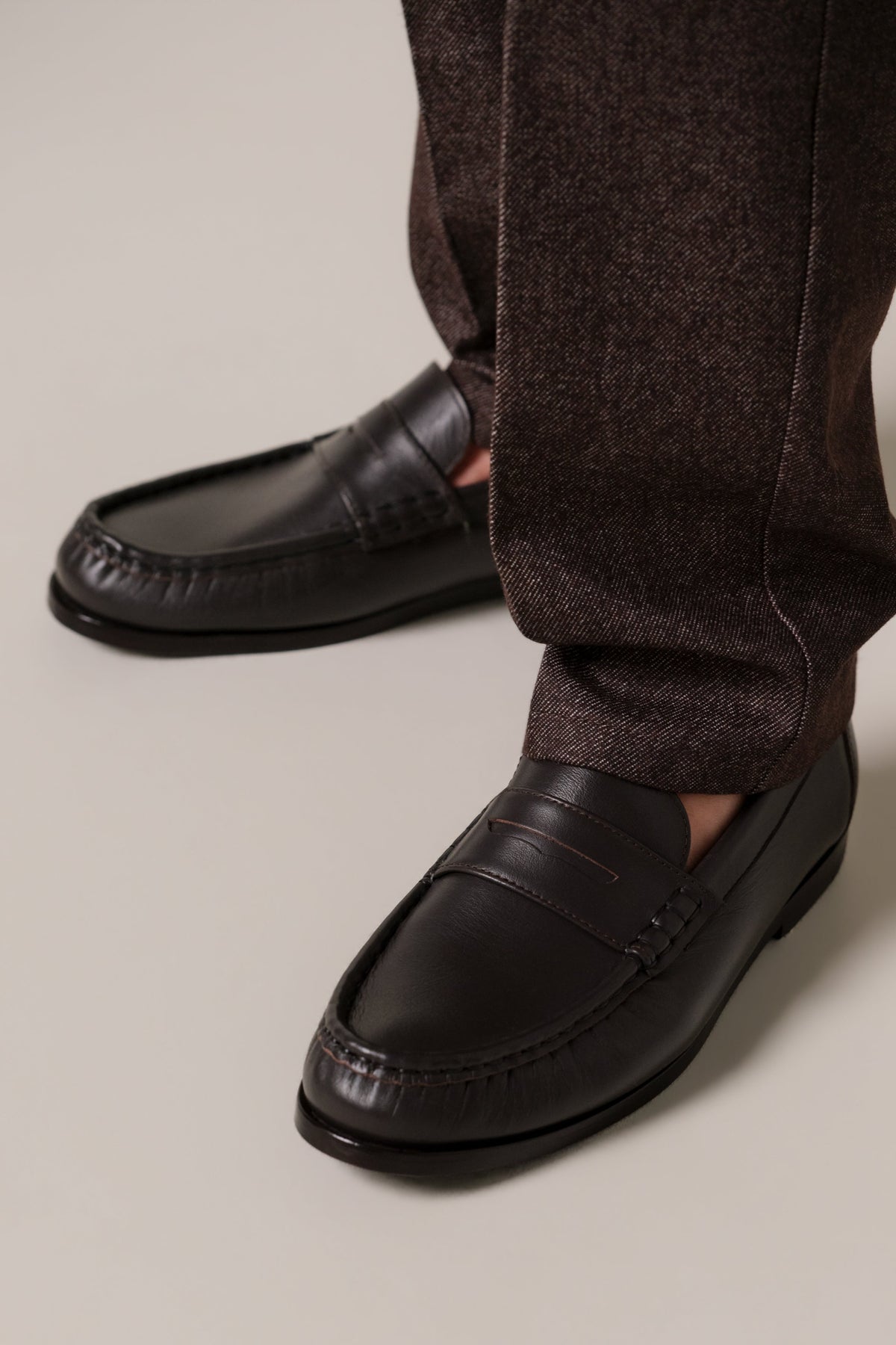 The Hawthorne Brown Leather Penny Loafers