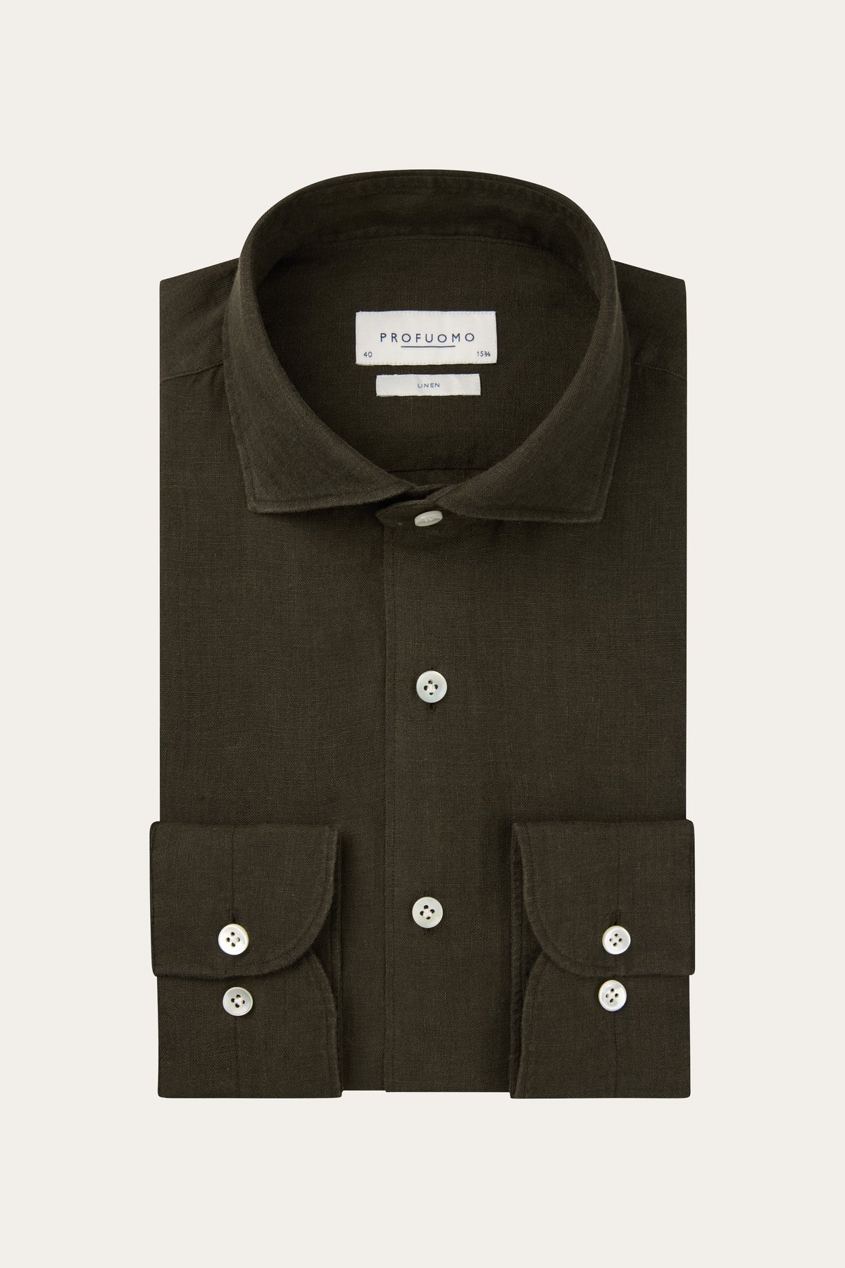 Donkerbruin linnen overhemd