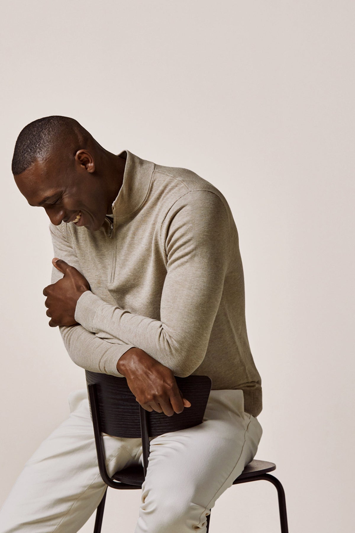 Beige Luxury Basic half zip