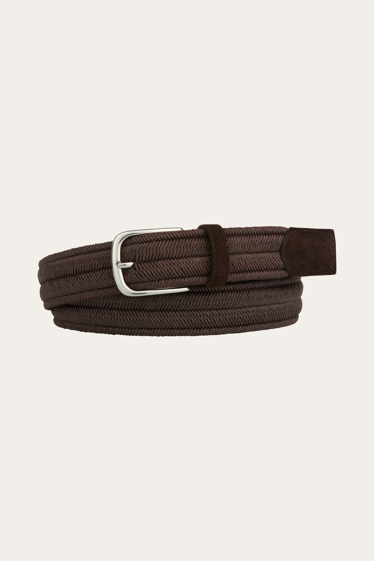 Bruine waxed elastische riem