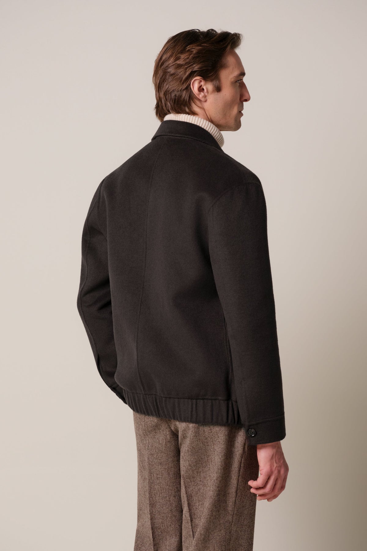 Bruine wollen single layer bomber