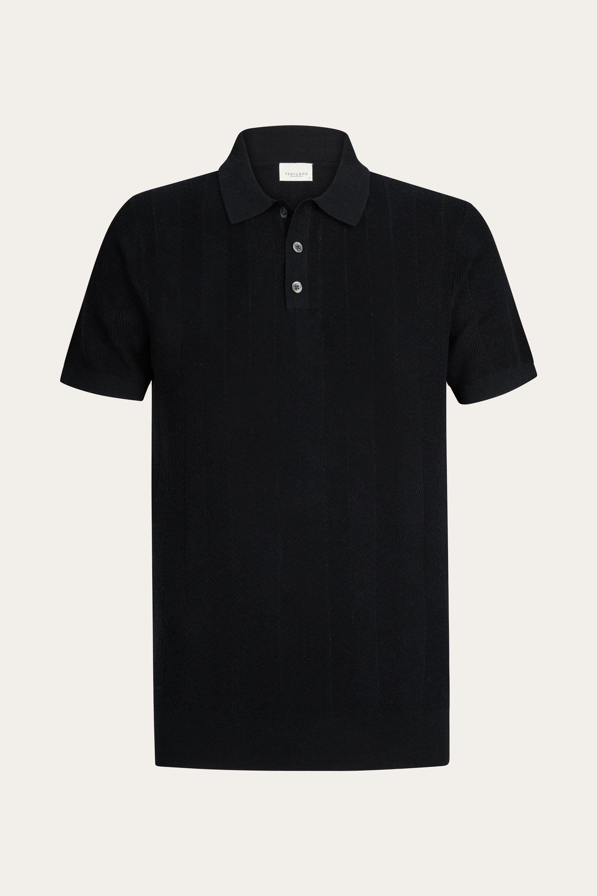 Navy visgraat polo
