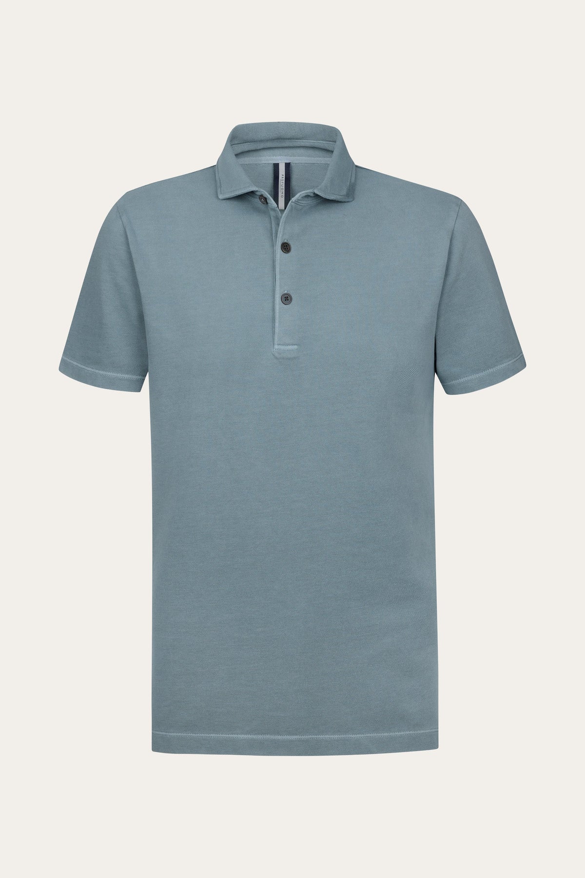 Grijsblauwe Garment dye polo