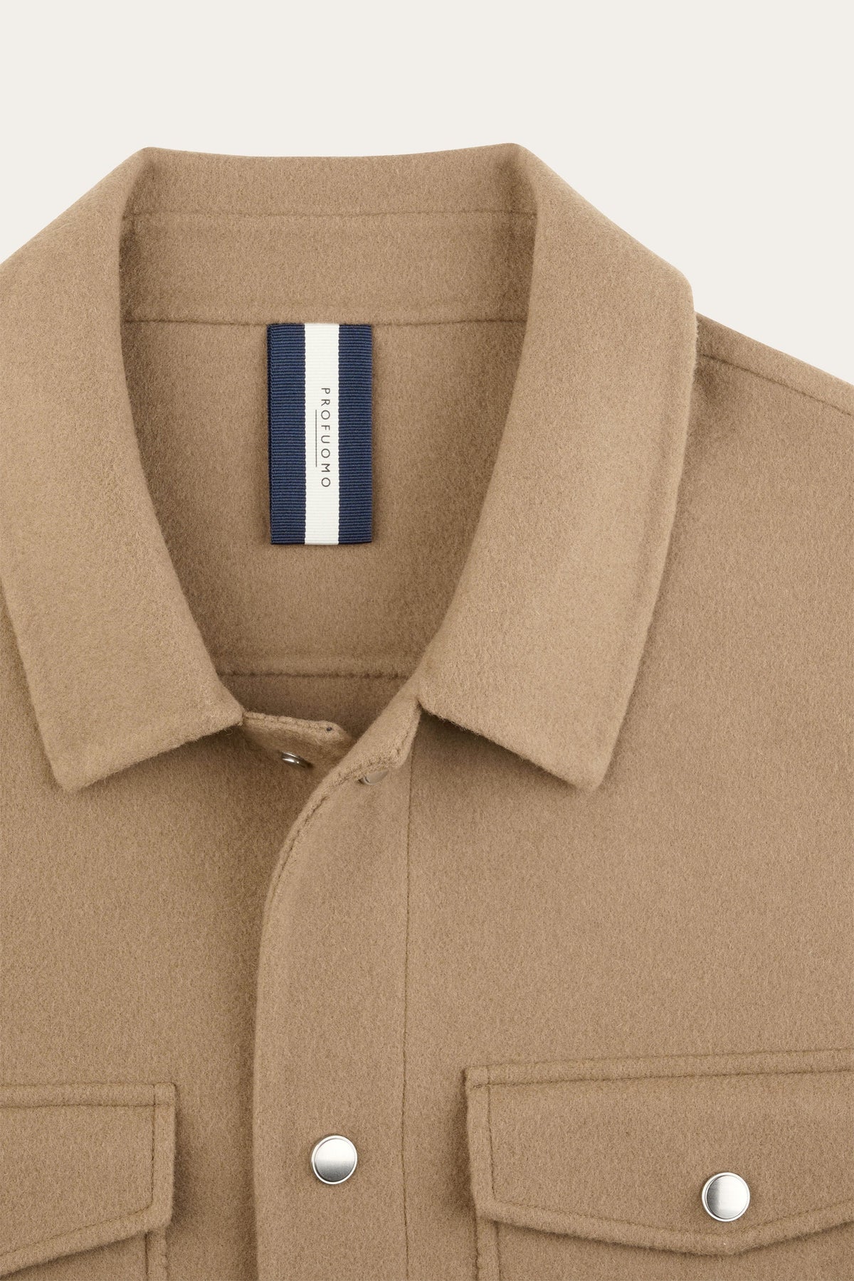 Cognac press button overshirt