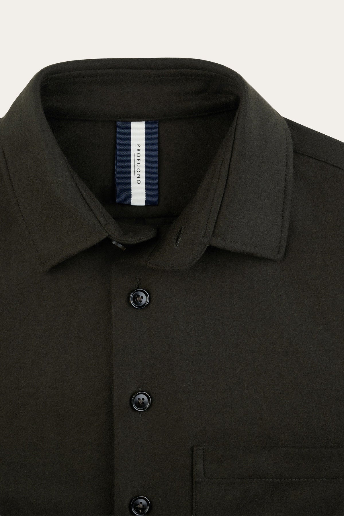 Bruin melton wollen overshirt