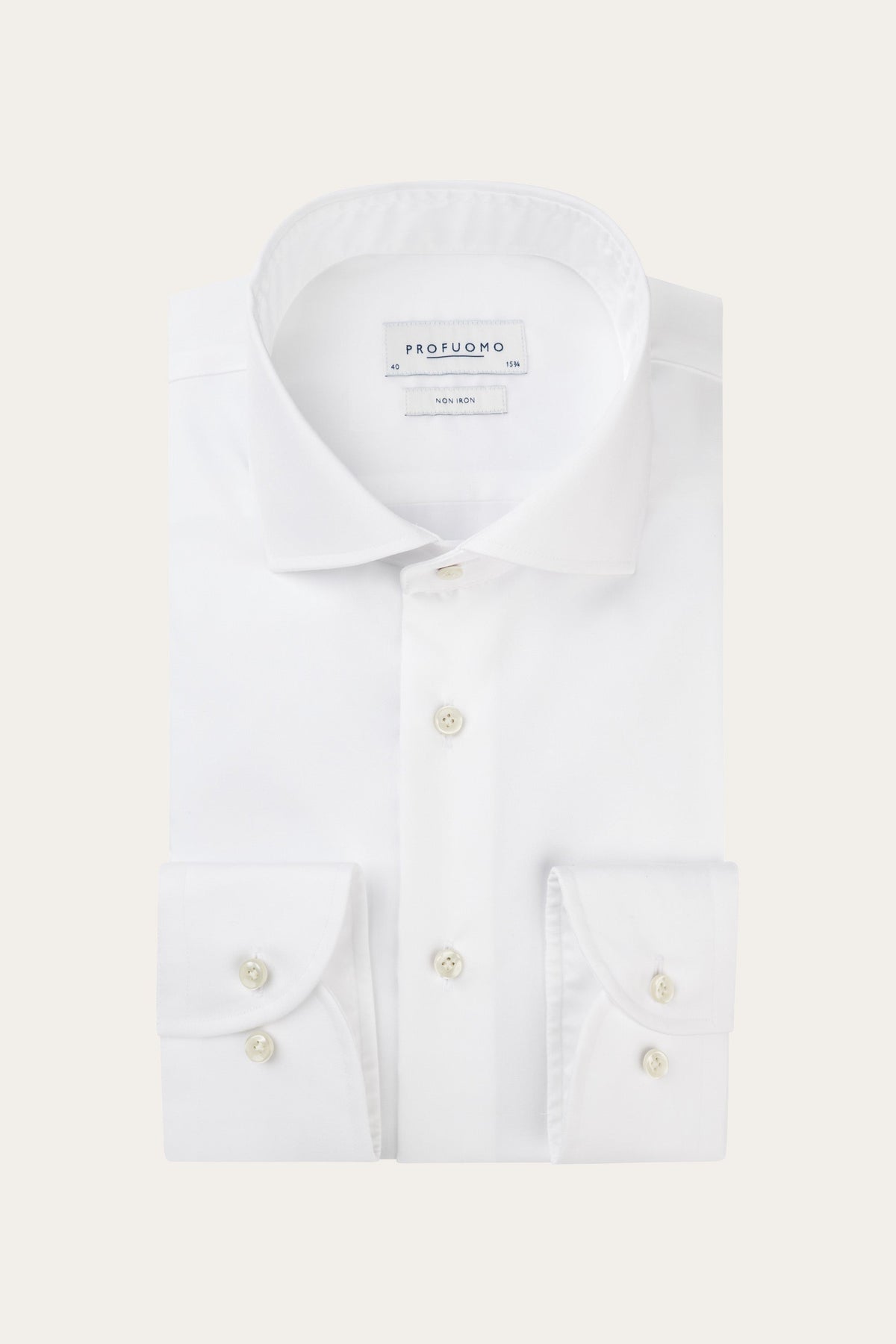 Wit two-ply twill overhemd Extra LM