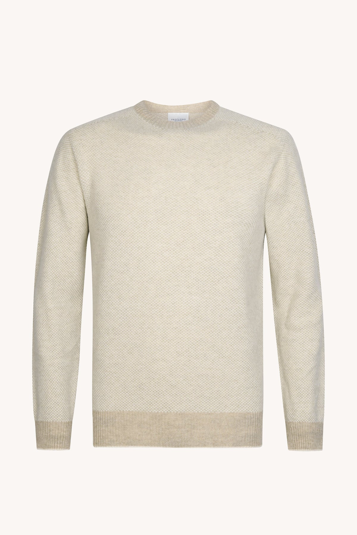 Raw white wollen cashmere crewneck