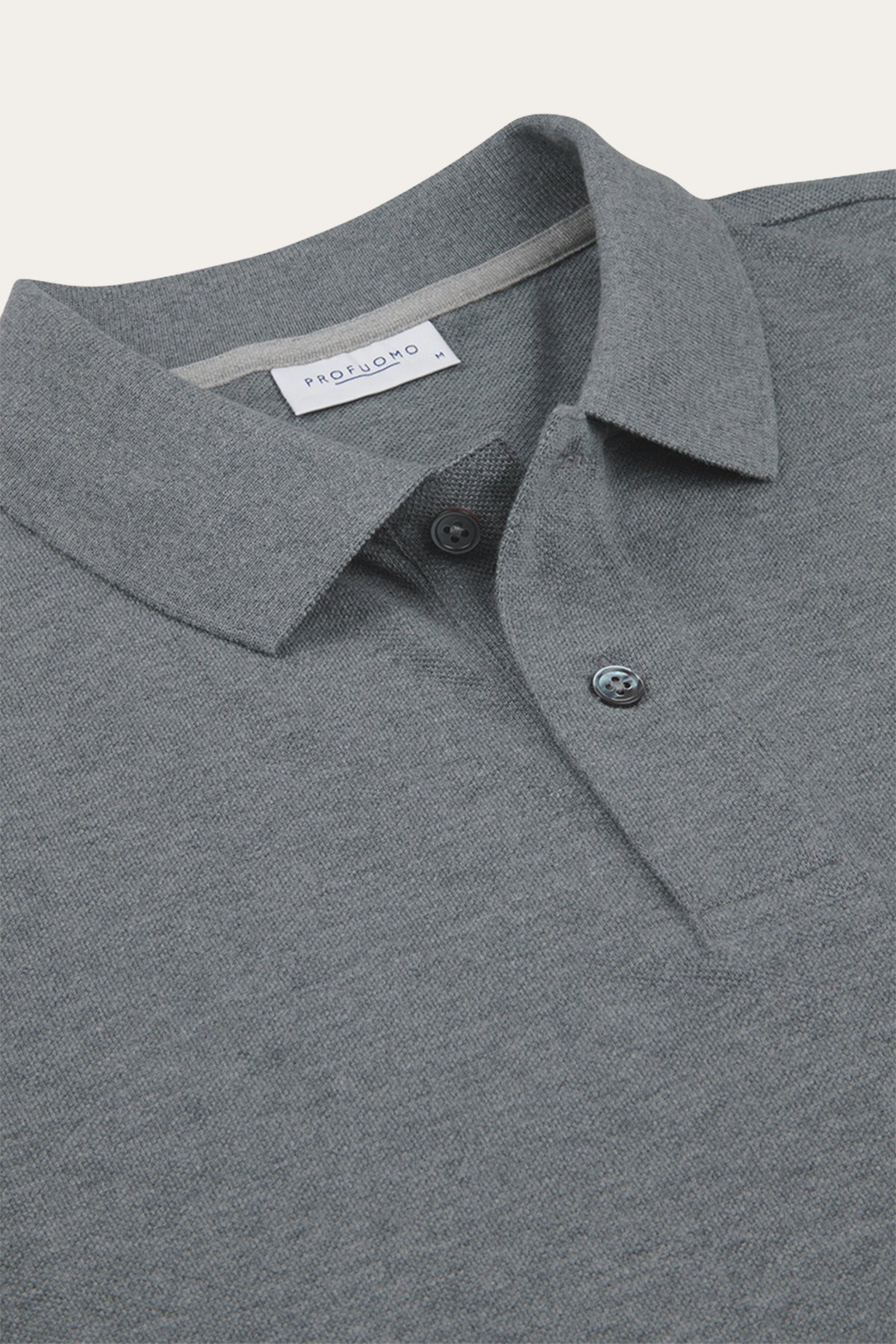 Donkergrijze basic piqué polo