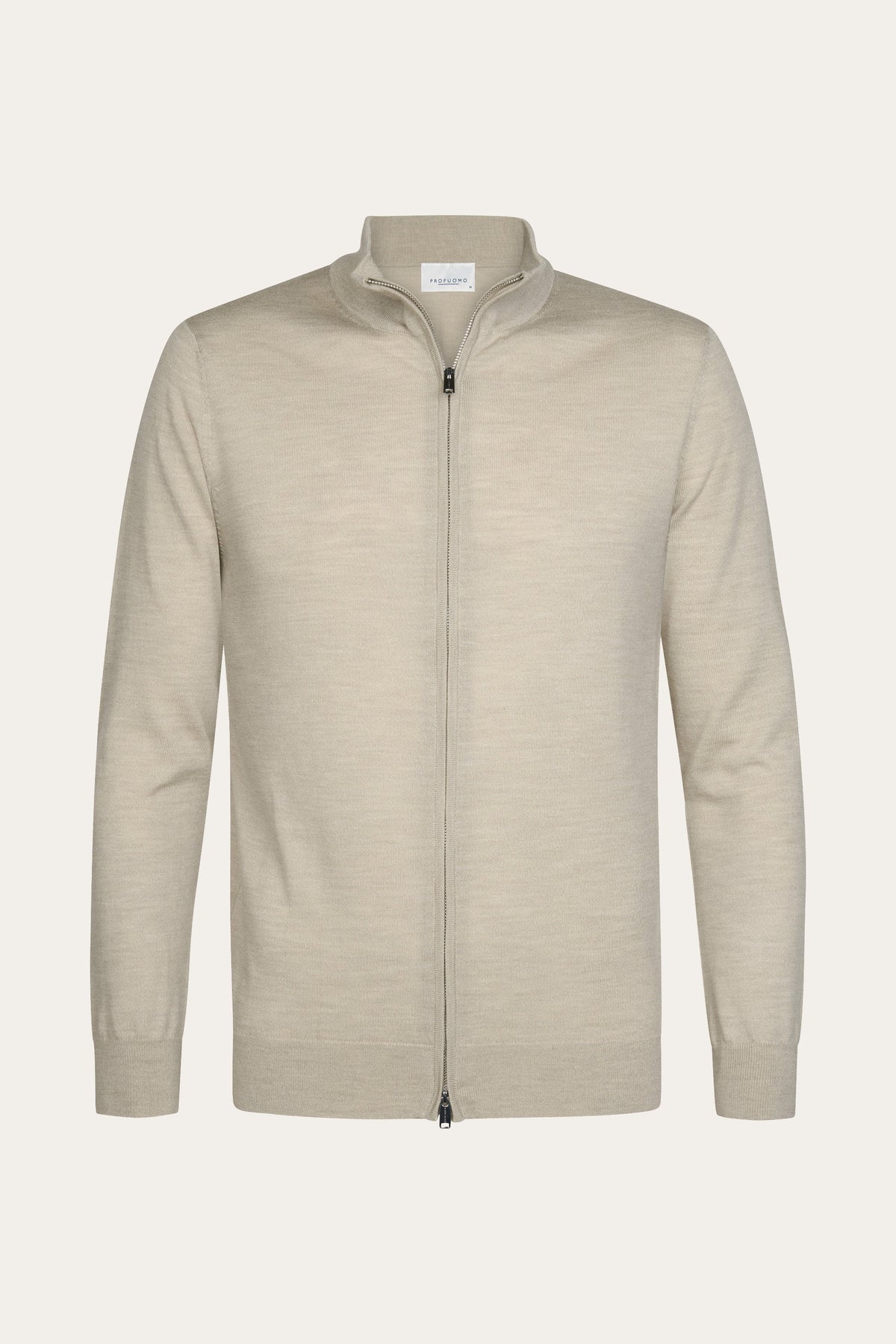 The Hawthorne Beige Merino Full-Zip Vest