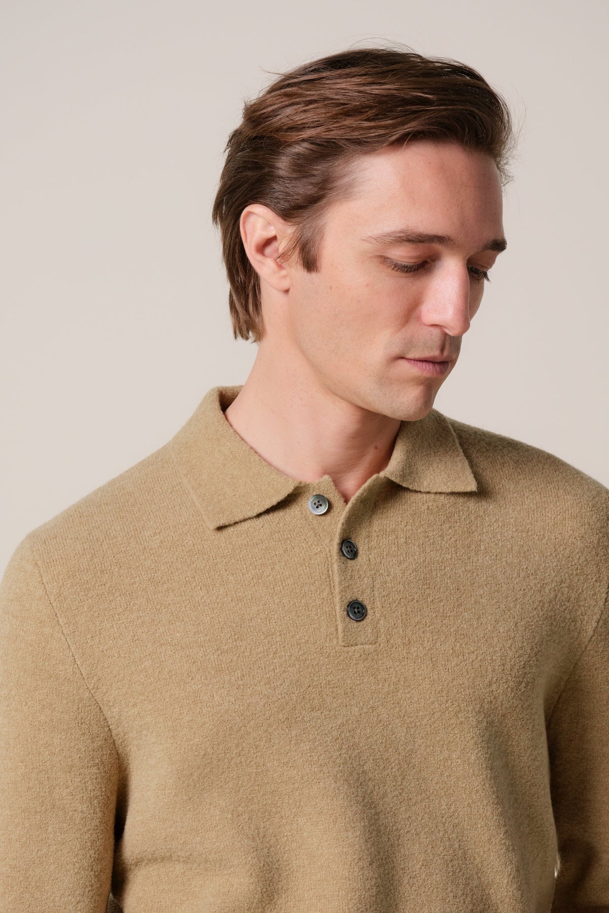 Camel boiled wollen polo