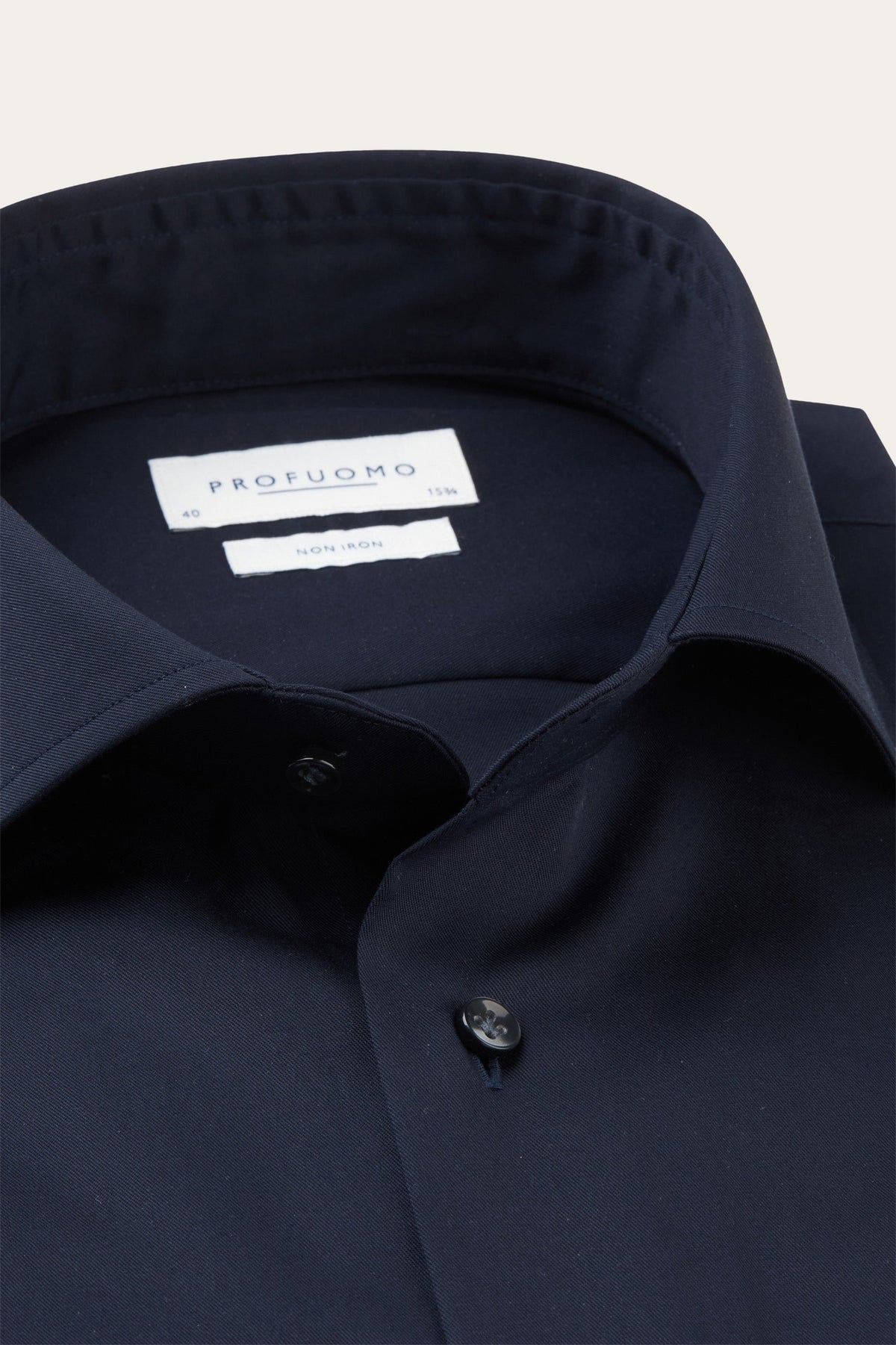 Navy two-ply twill overhemd Extra LM