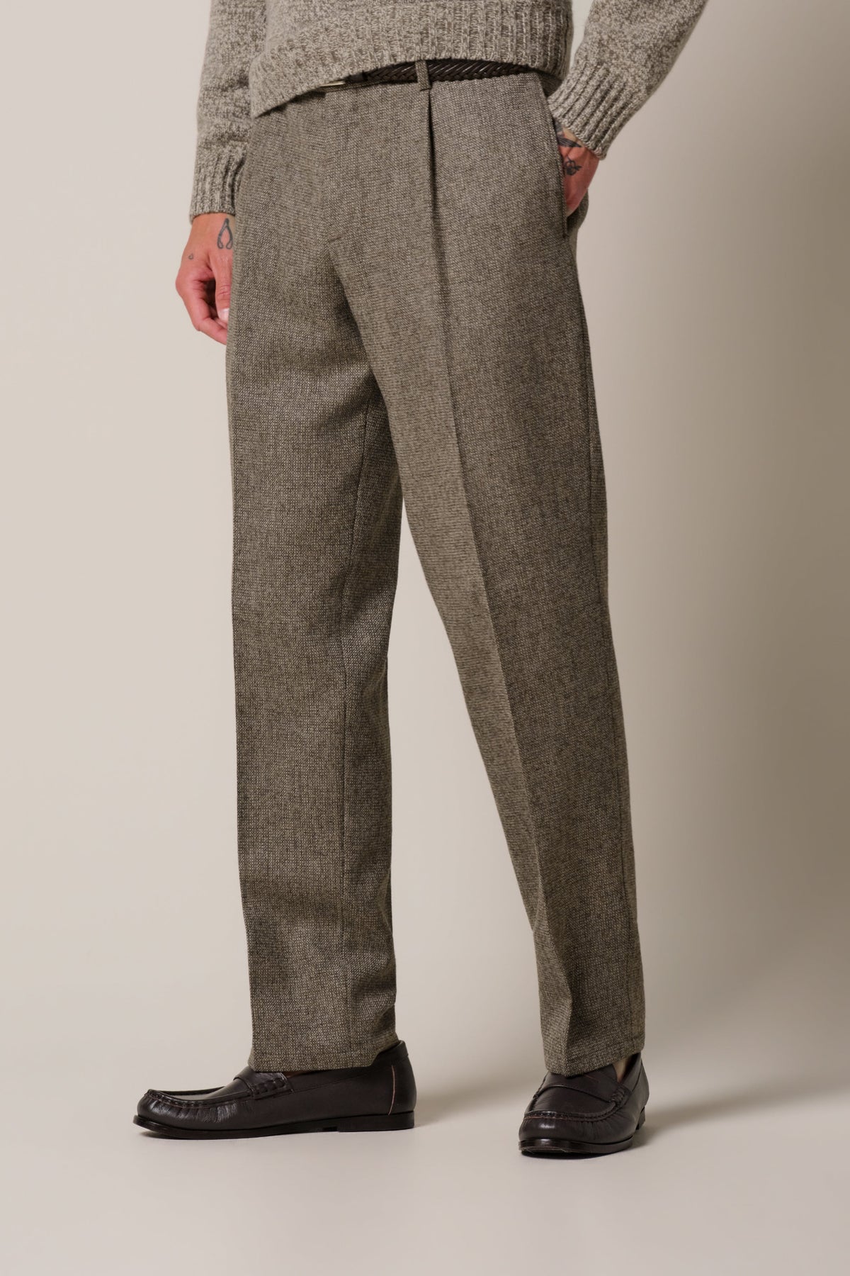 Bruine wollen broek