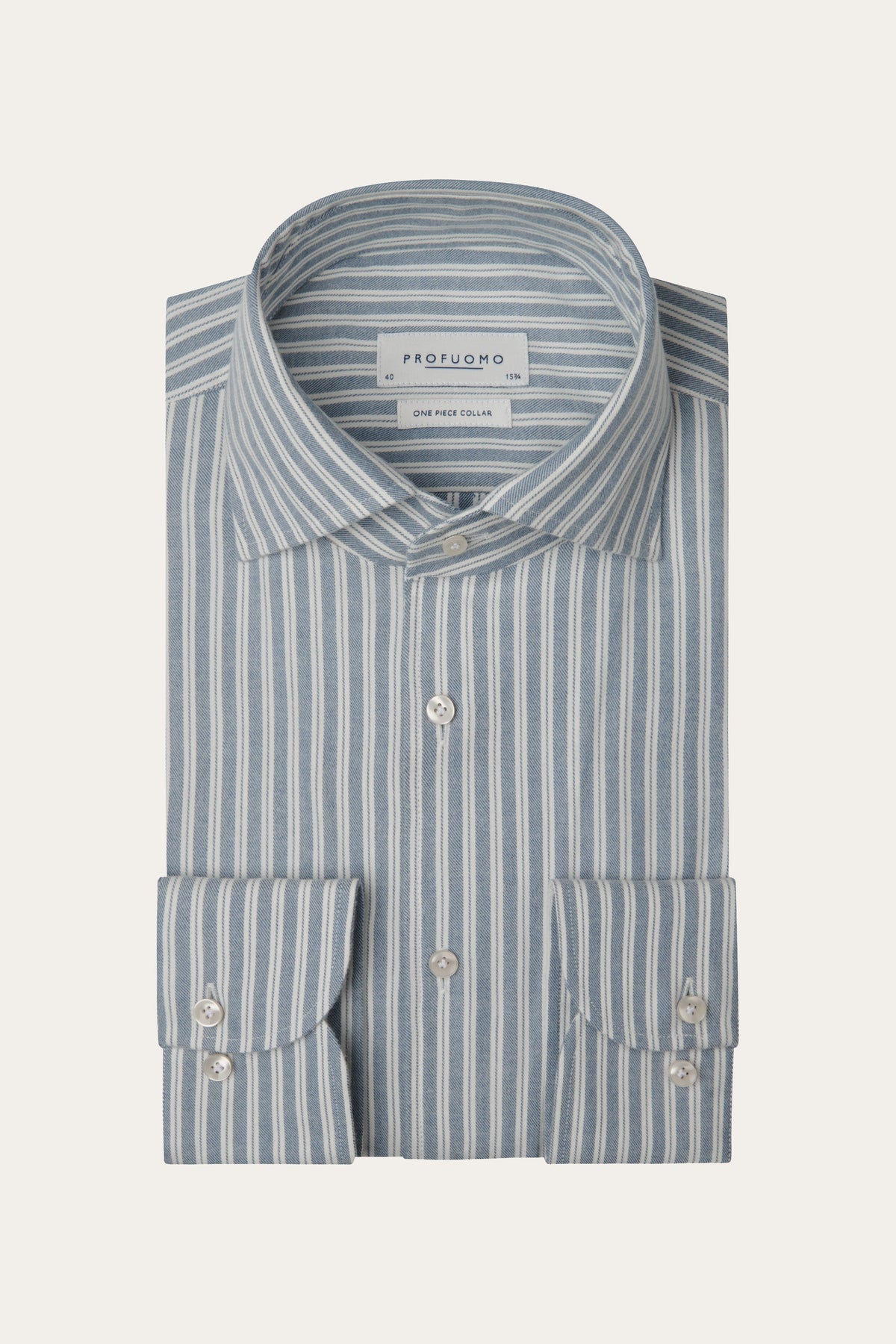 Blauw one piece brushed twill overhemd