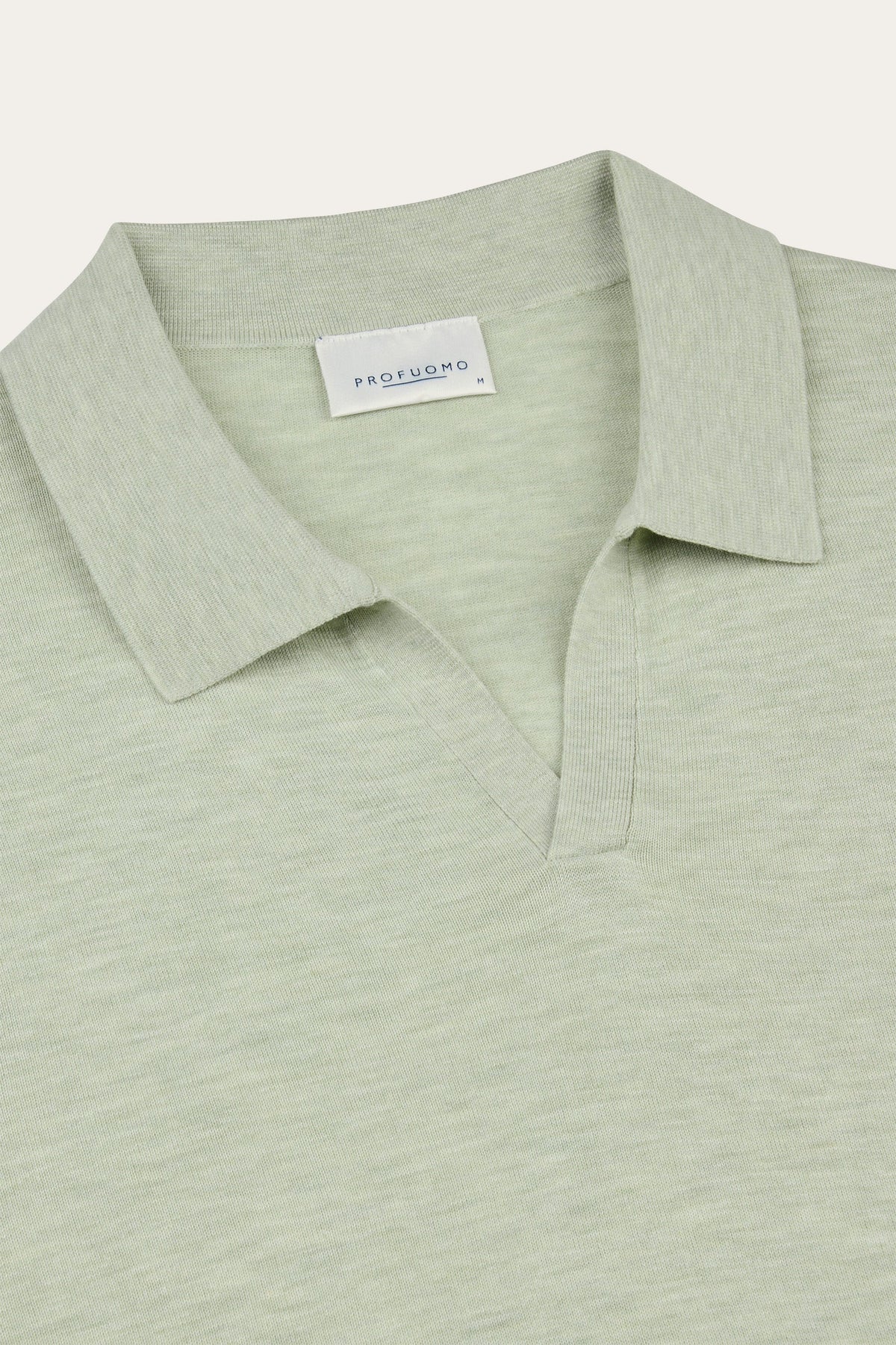 Lichtgroene Luxury Basic polo open kraag