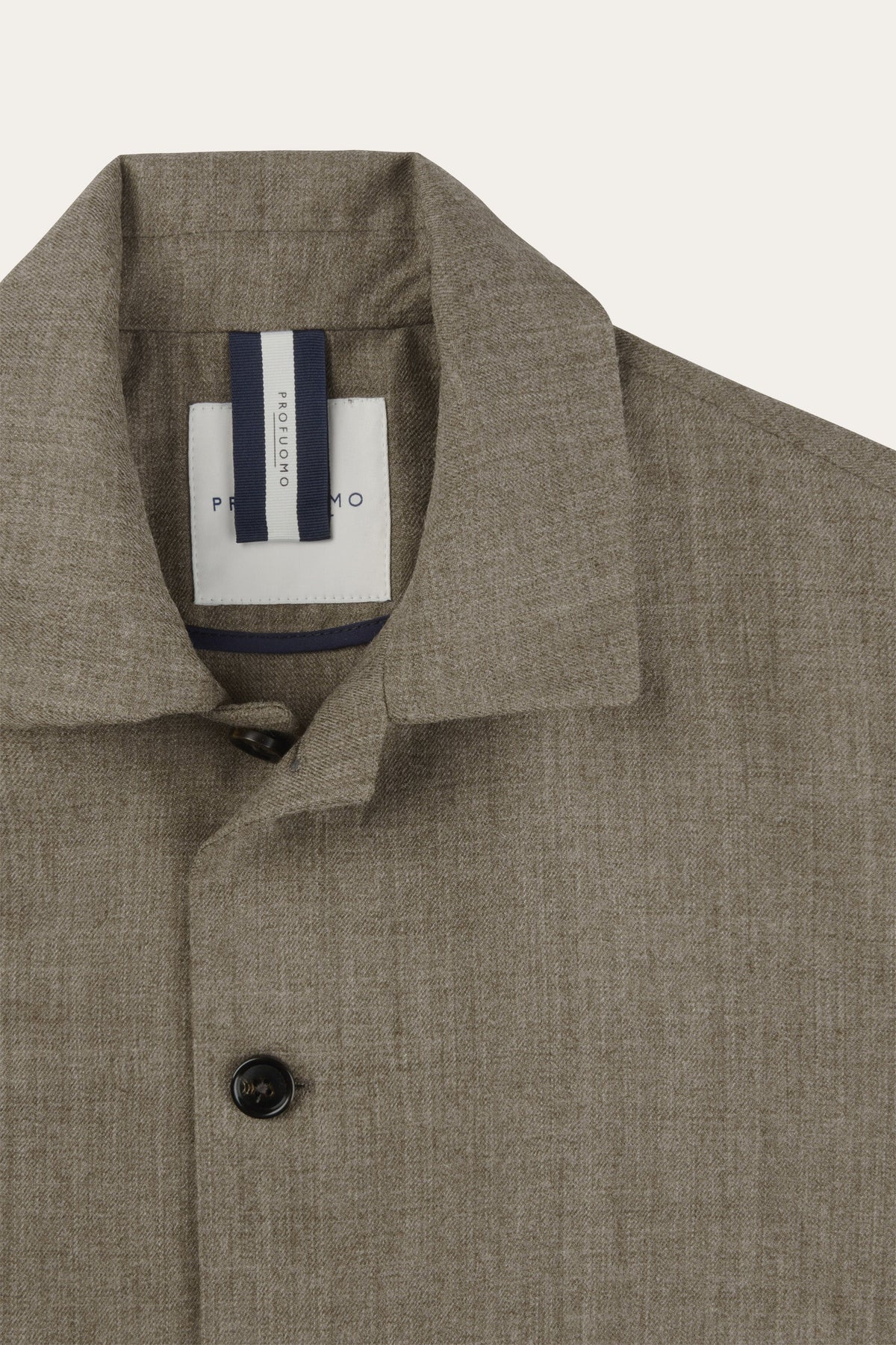 Bruine lichtgewicht wollen overshirt