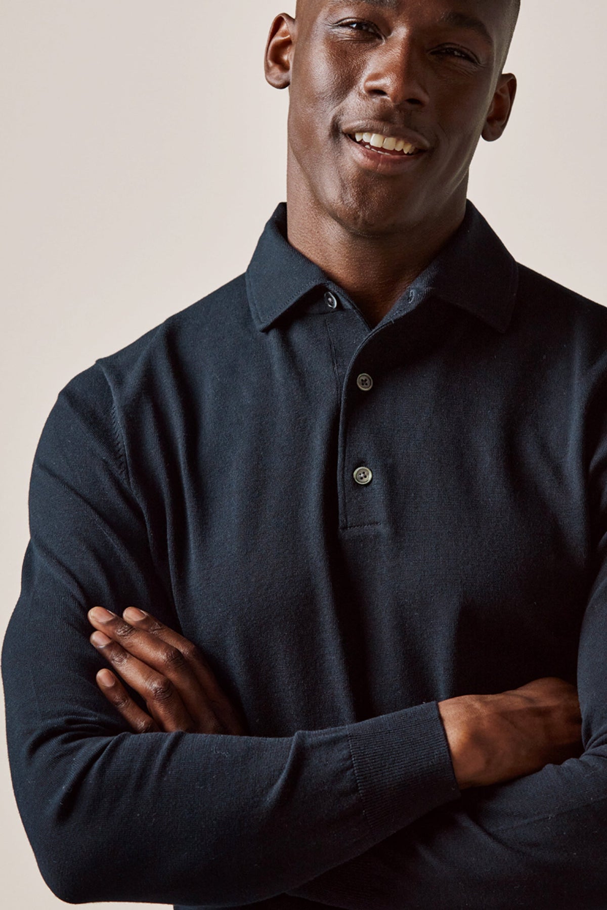 Navy Luxury Basic one piece polo
