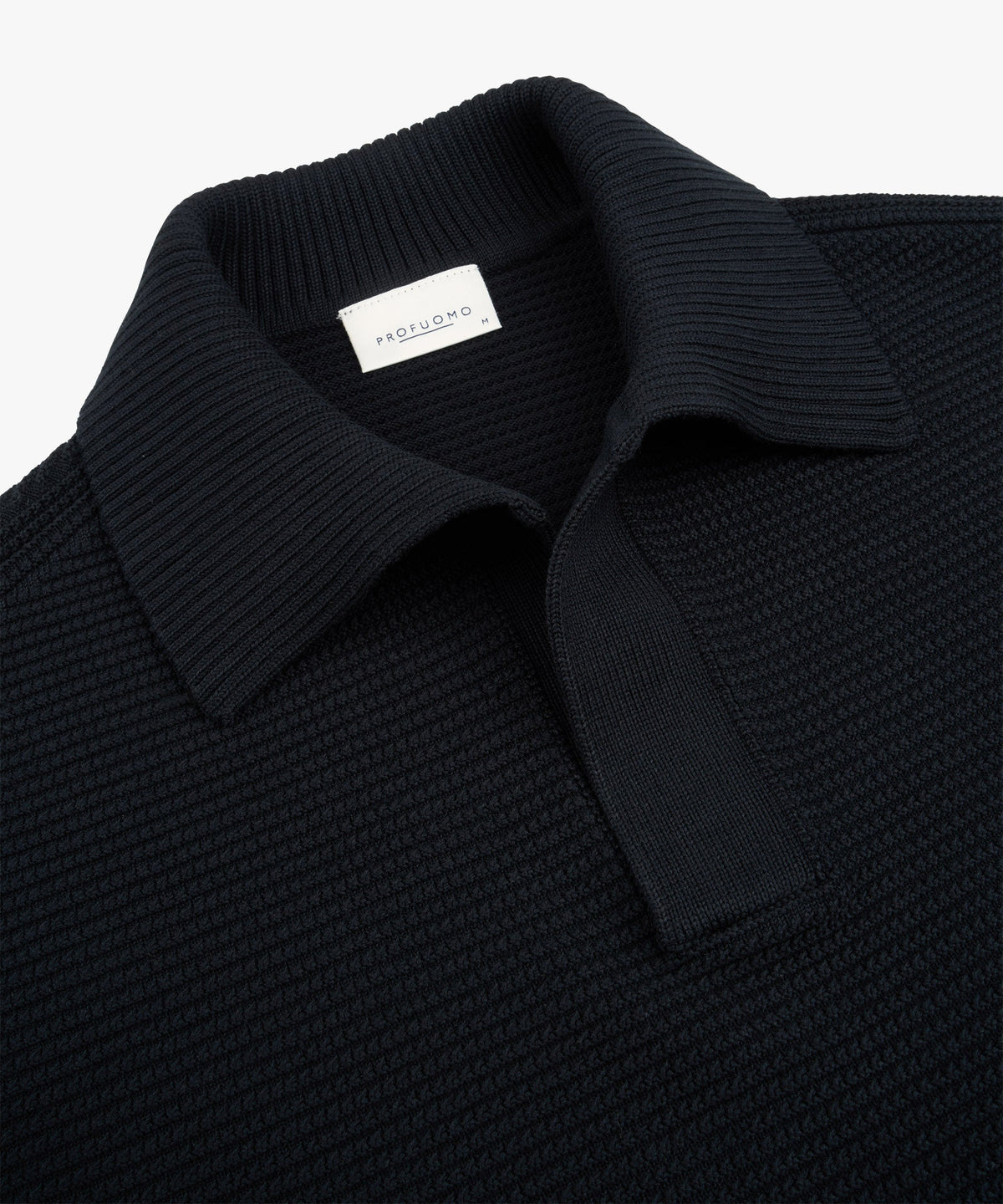 Navy katoenen open kraag polo