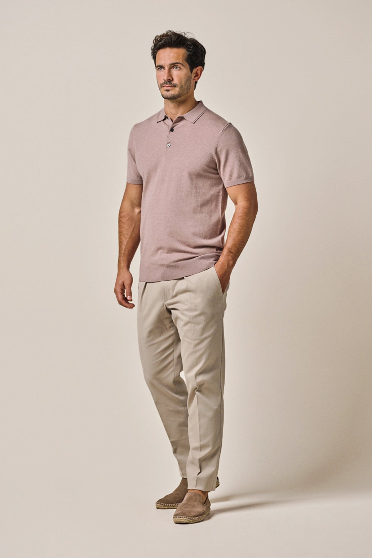 Donkerroze Luxury Basic polo