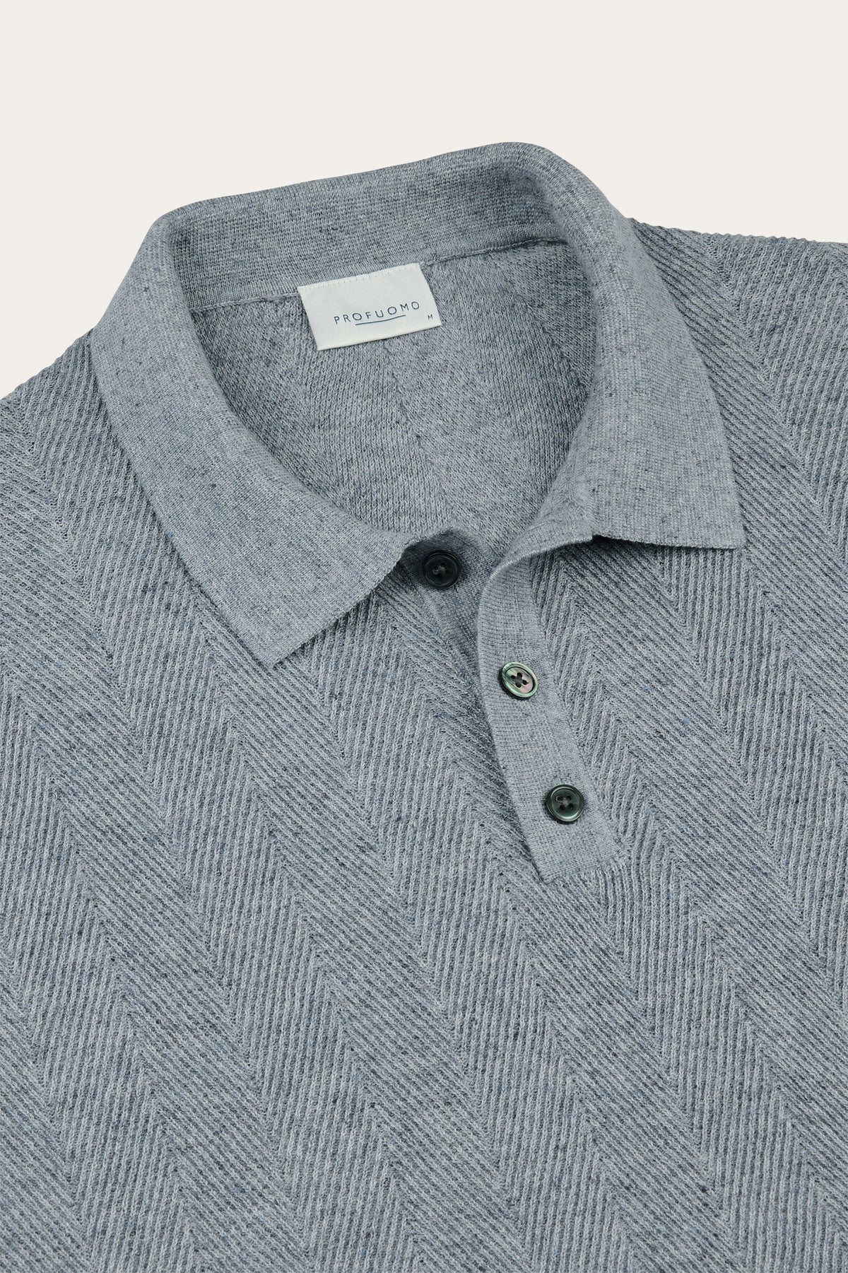 Blauwe visgraat polo