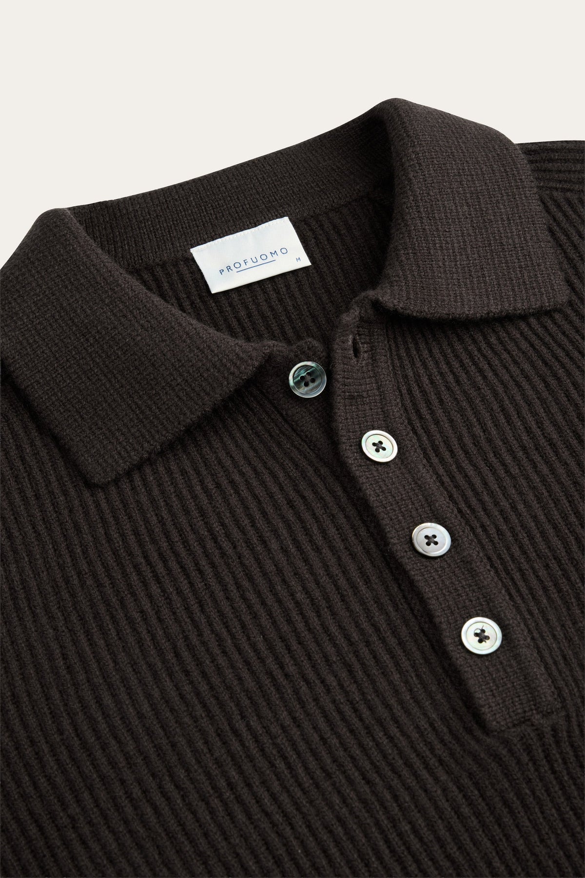 Donkerbruine heavy wollen polo