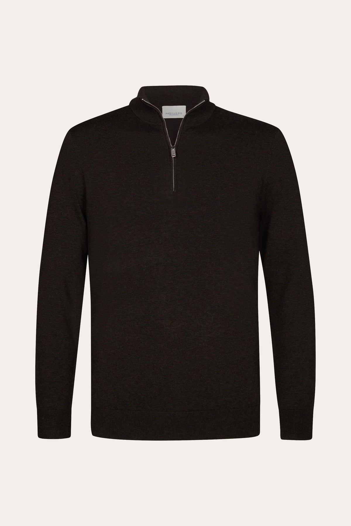 Donkerbruine Luxury Basic half zip