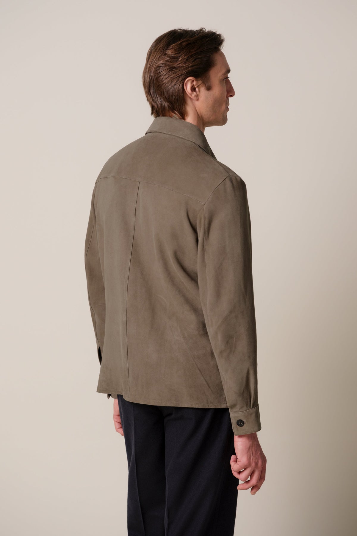 Taupe suede overshirt
