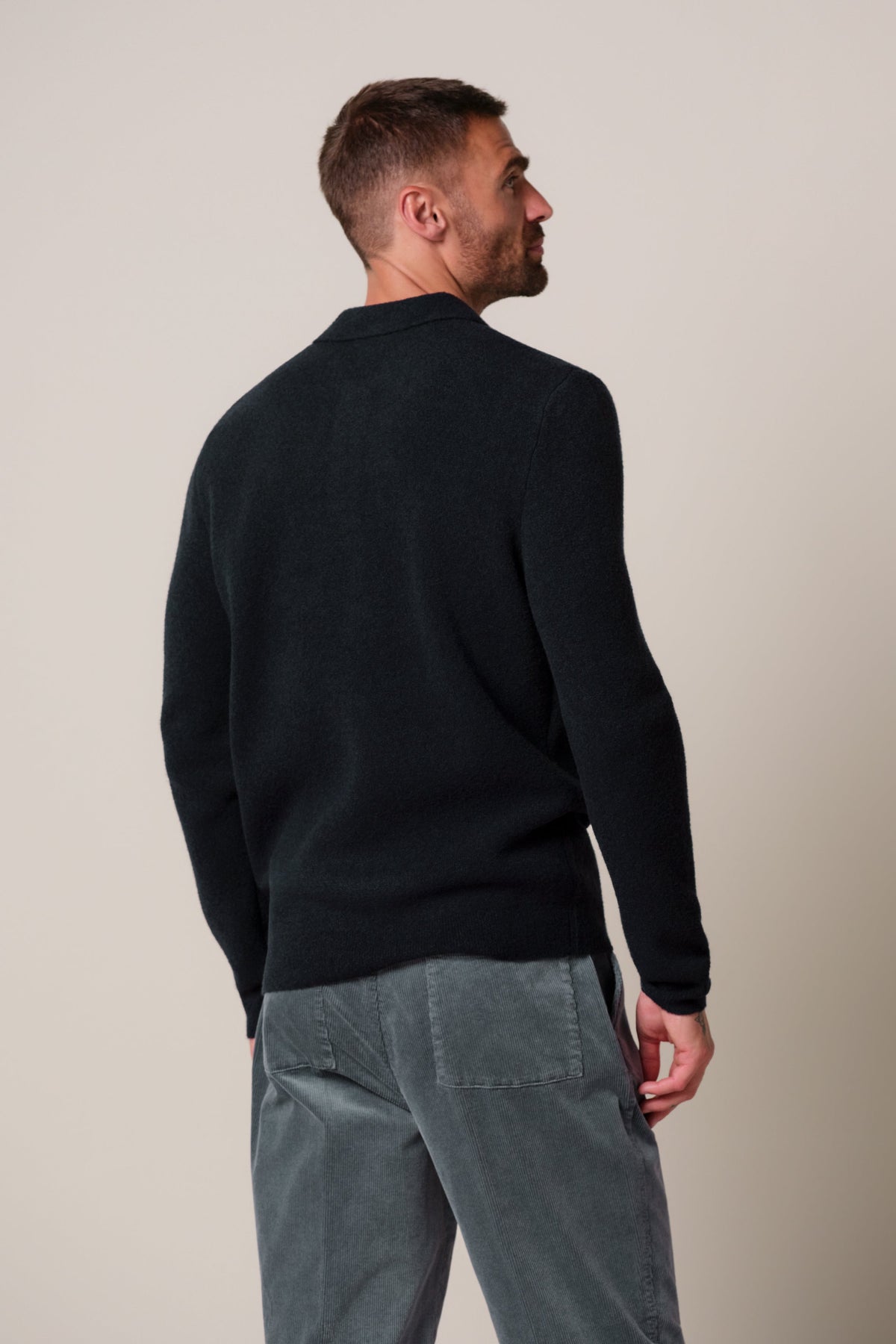 Navy boiled wollen polo