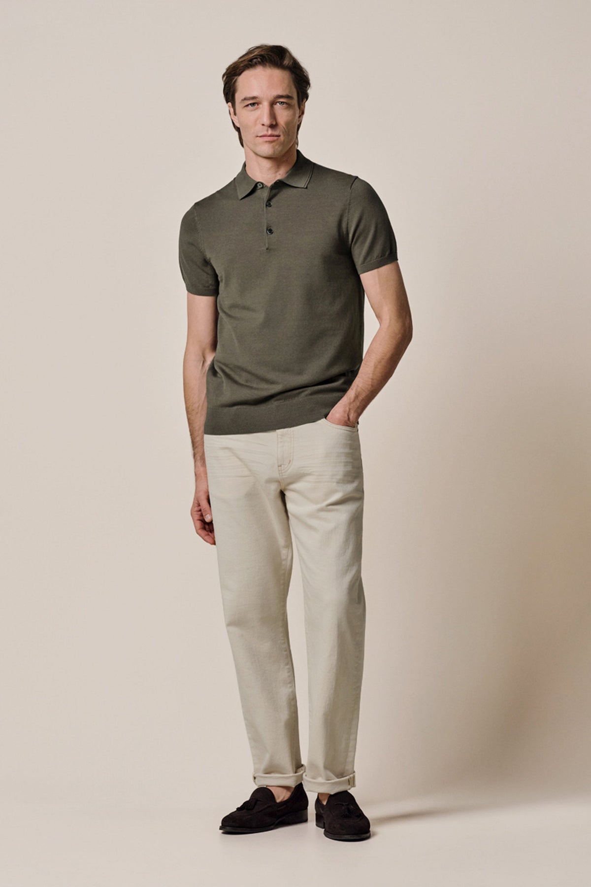 Bruine Luxury Basic polo