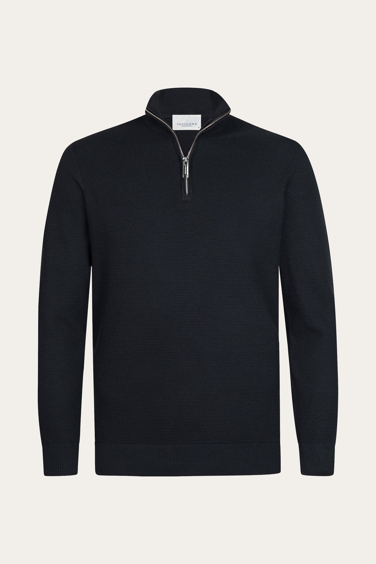Navy structuur half zip