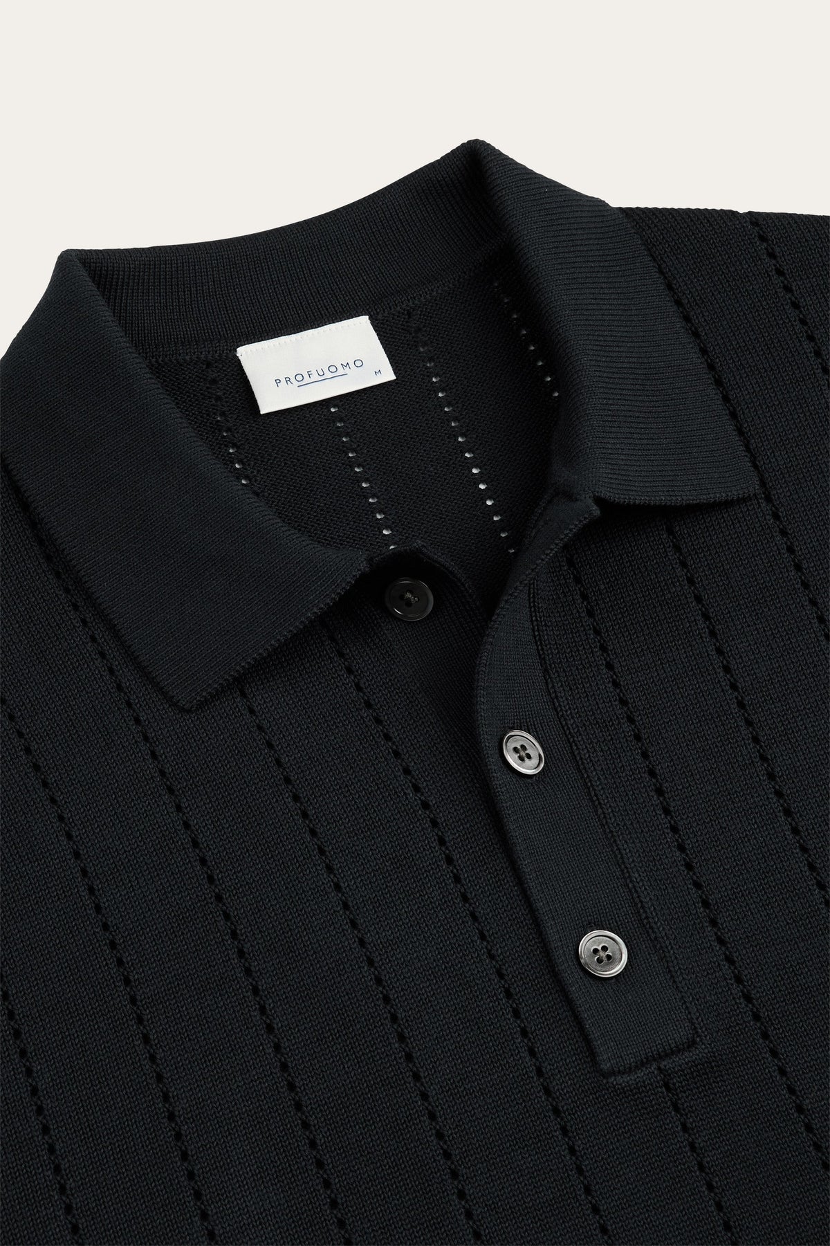 Navy katoenen rib polo