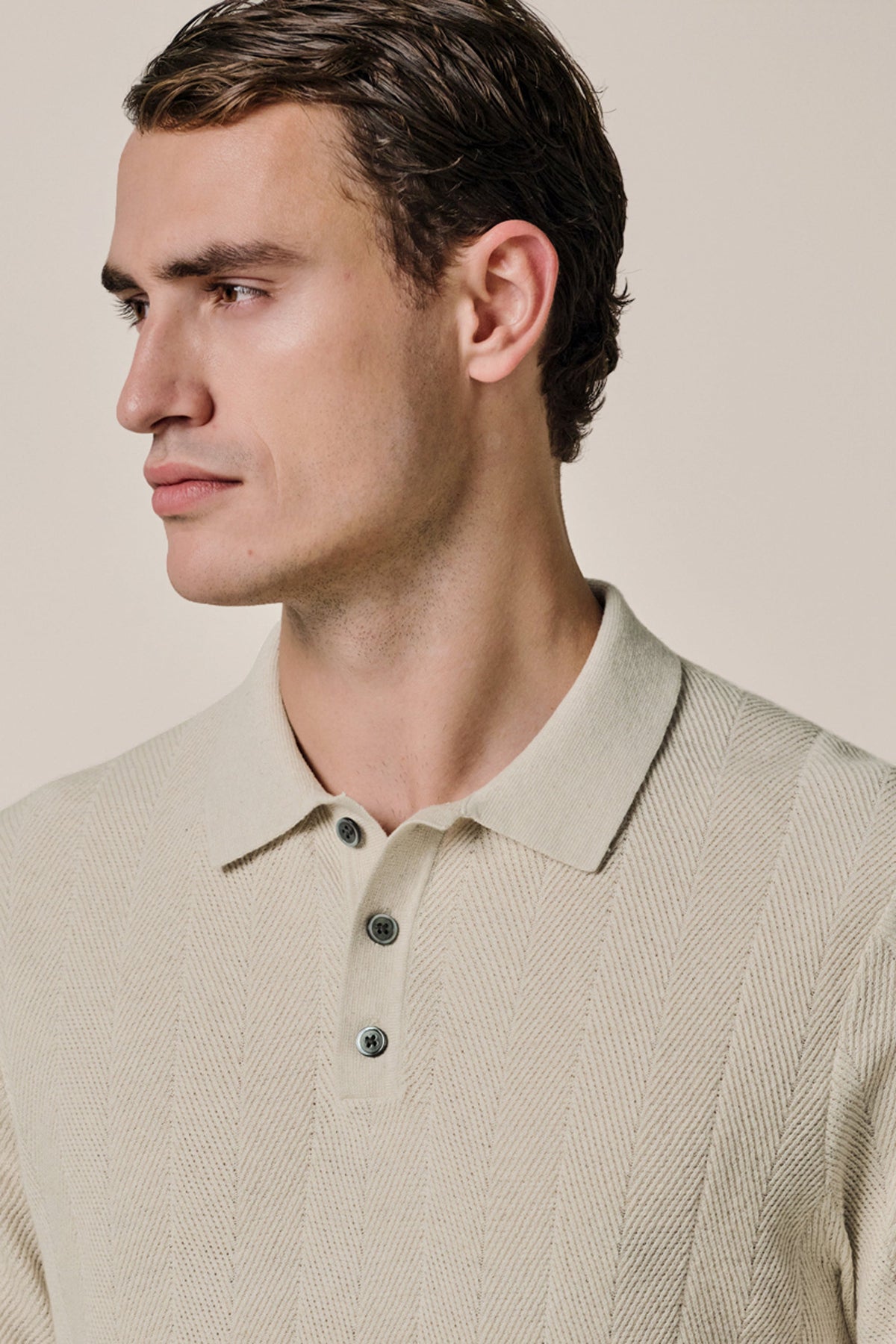 Off-white visgraat polo