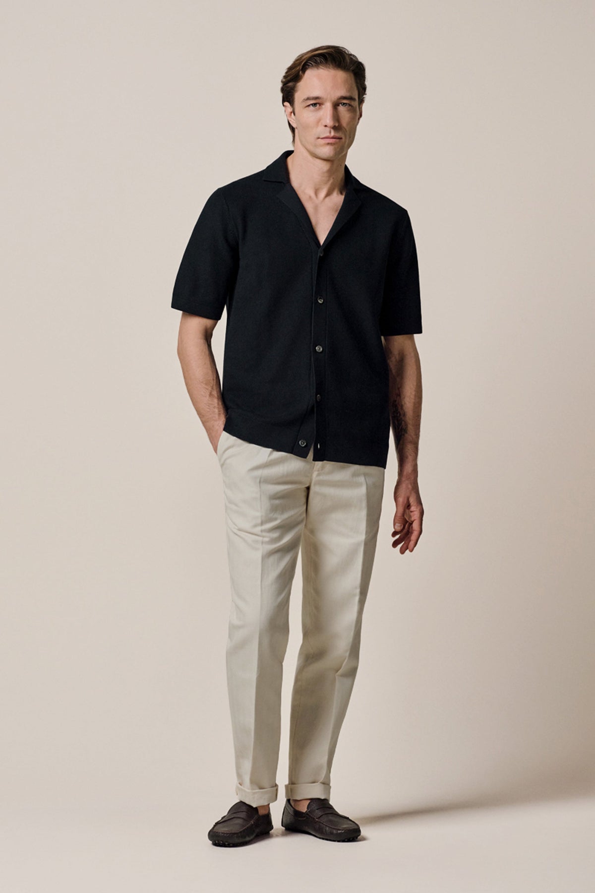 Navy Aero Ease camp button polo