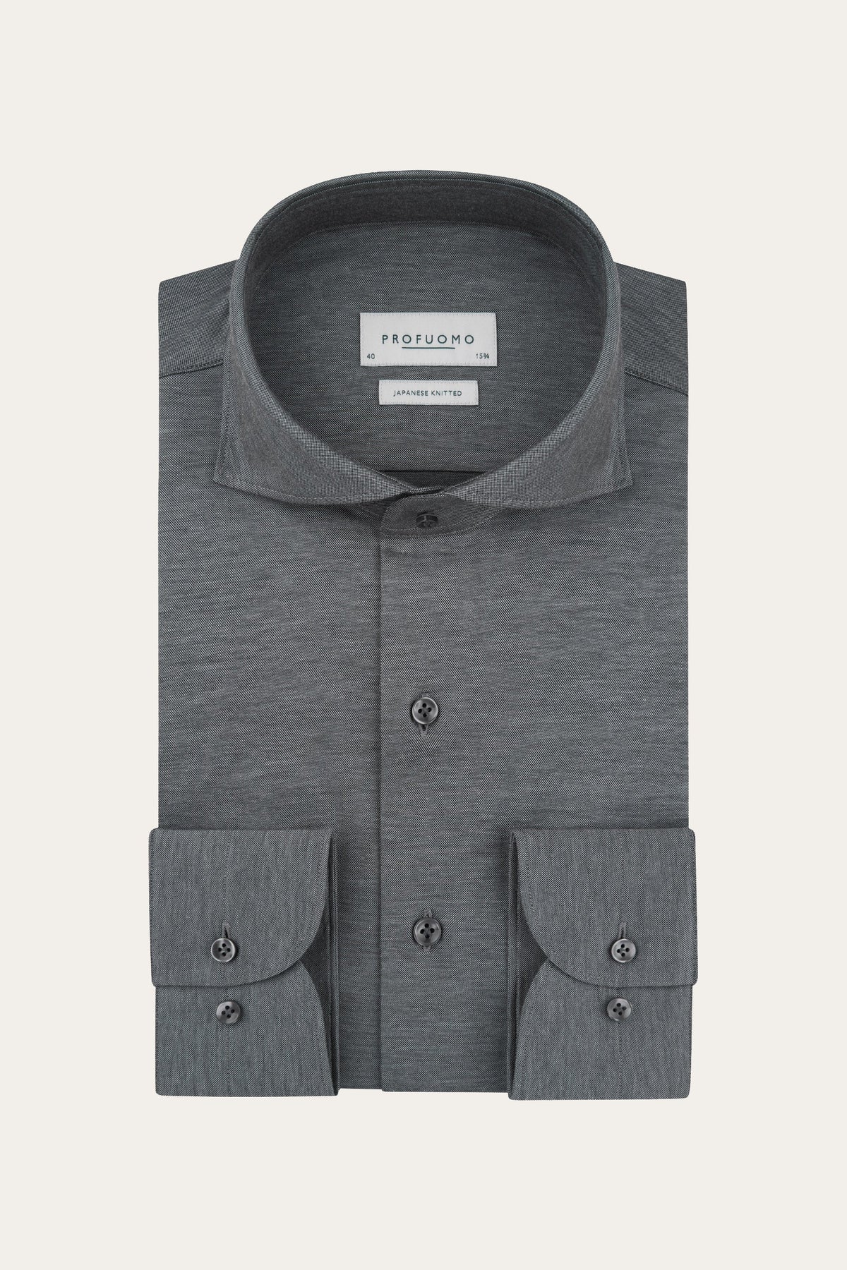Grijs Japanese knitted overhemd