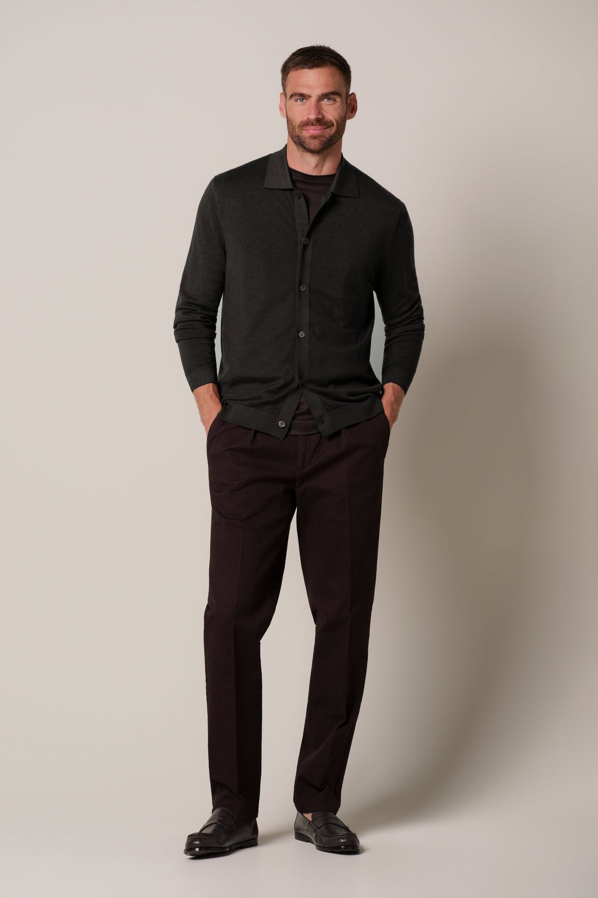 Bruine Garment Dye merino polo