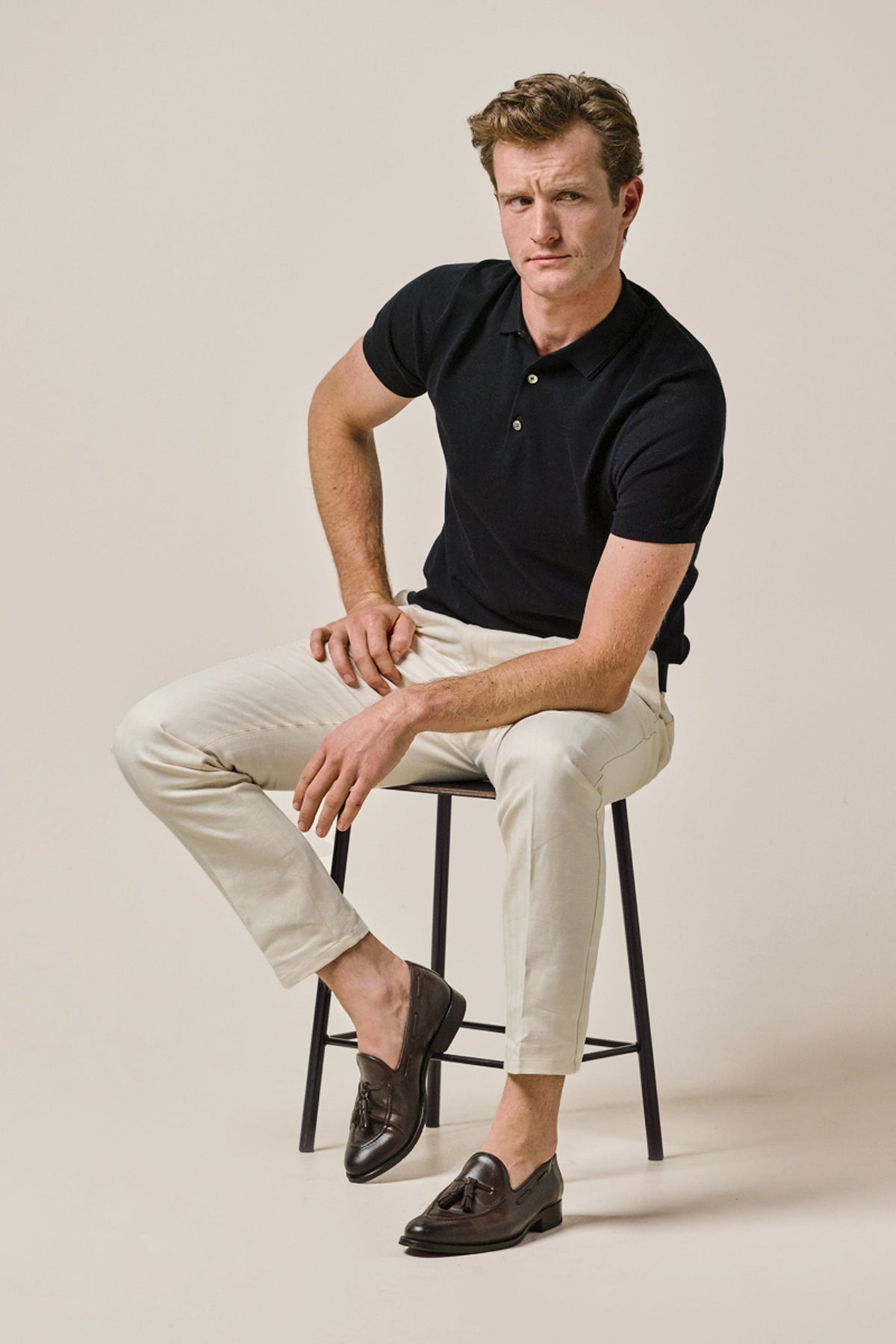 Bruine leren loafers